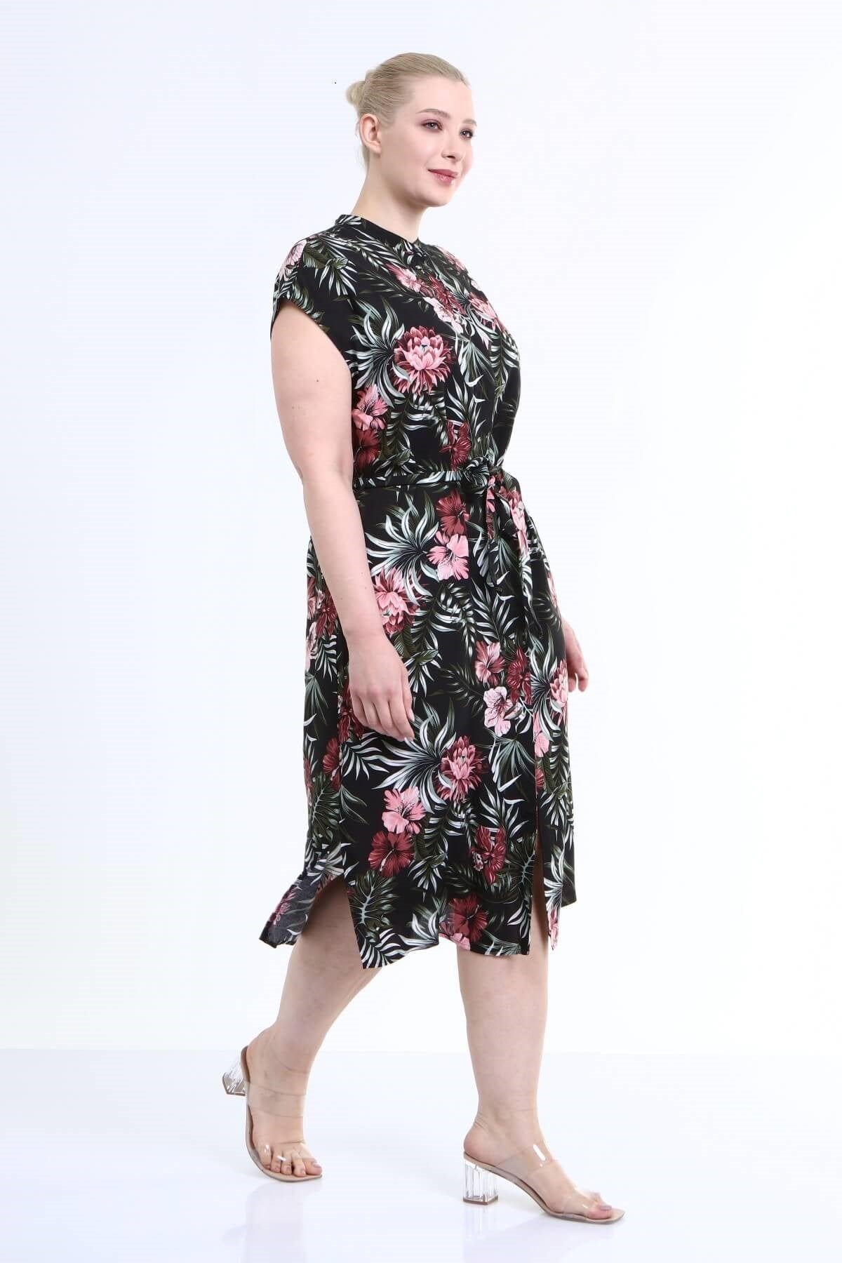 Düşük Kol Gömlek Elbise