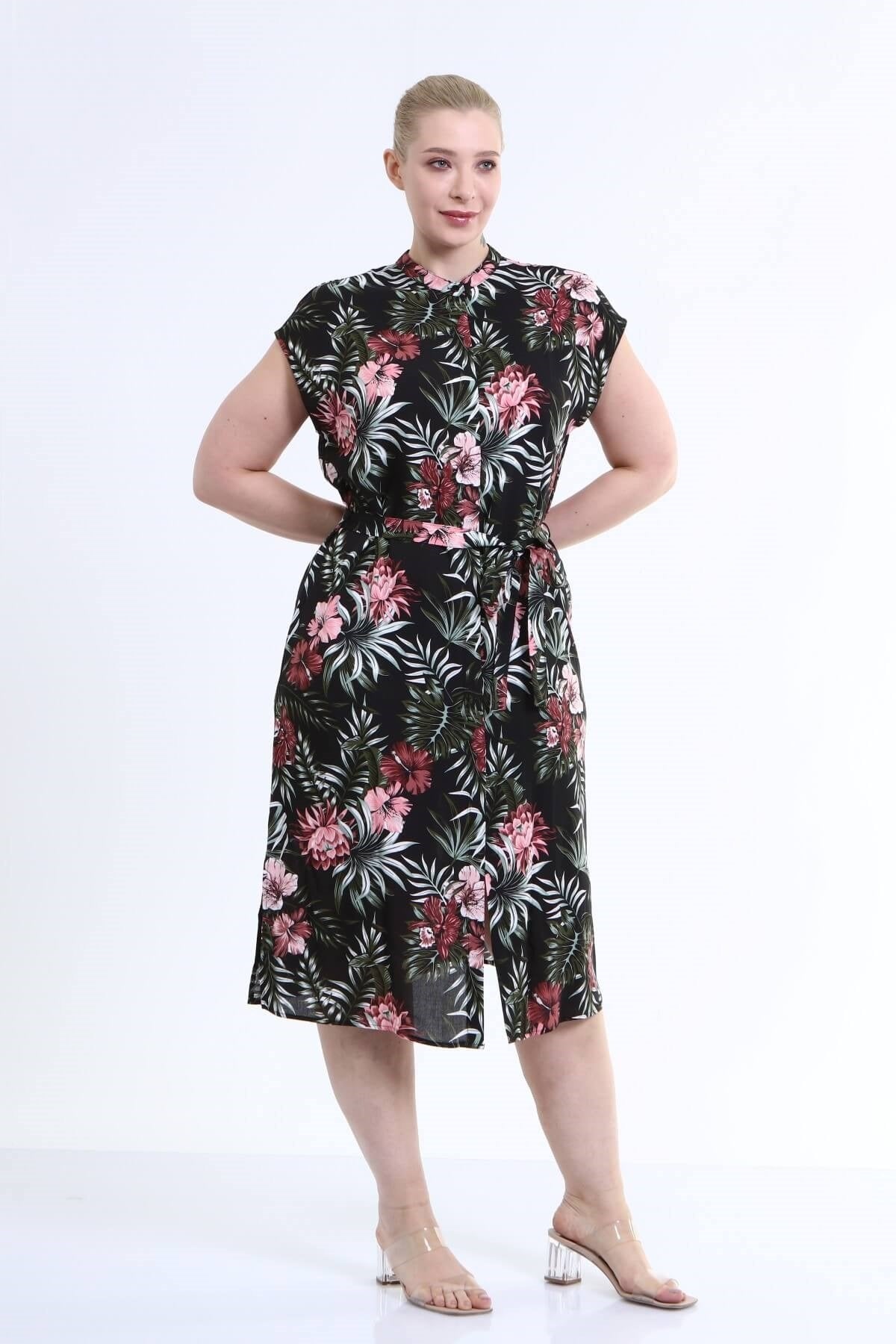 Düşük Kol Gömlek Elbise