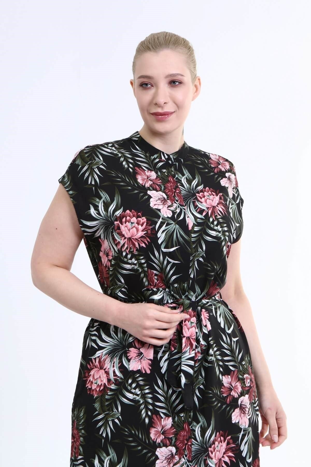 Düşük Kol Gömlek Elbise