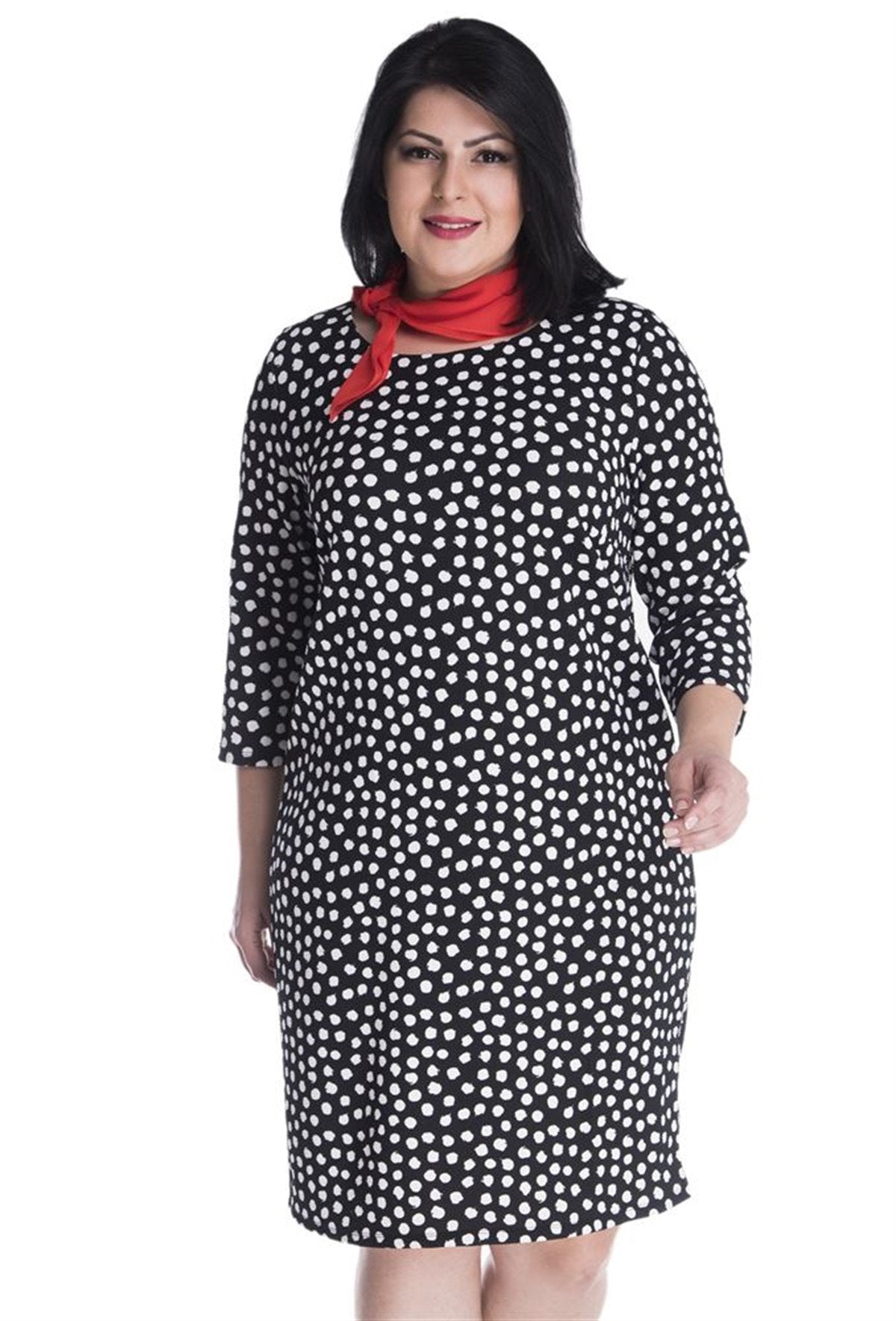 Düz Kesim 3/4 Örme Elbise