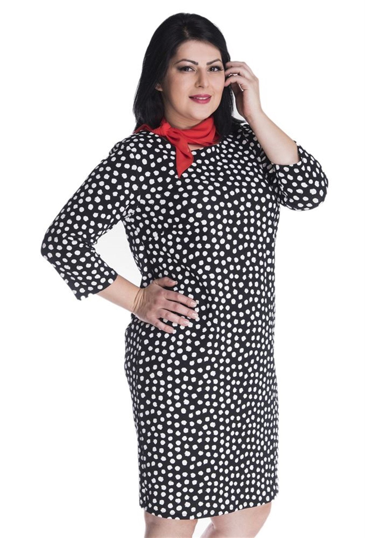 Düz Kesim 3/4 Örme Elbise