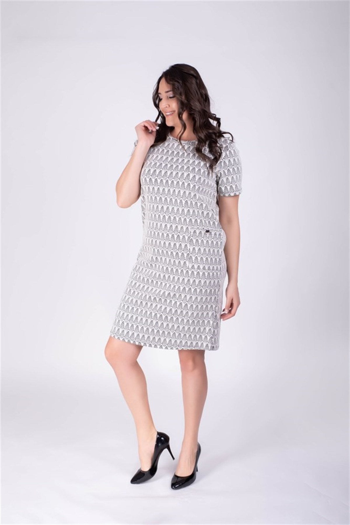 Fermuar Detaylı Cepli Elbise