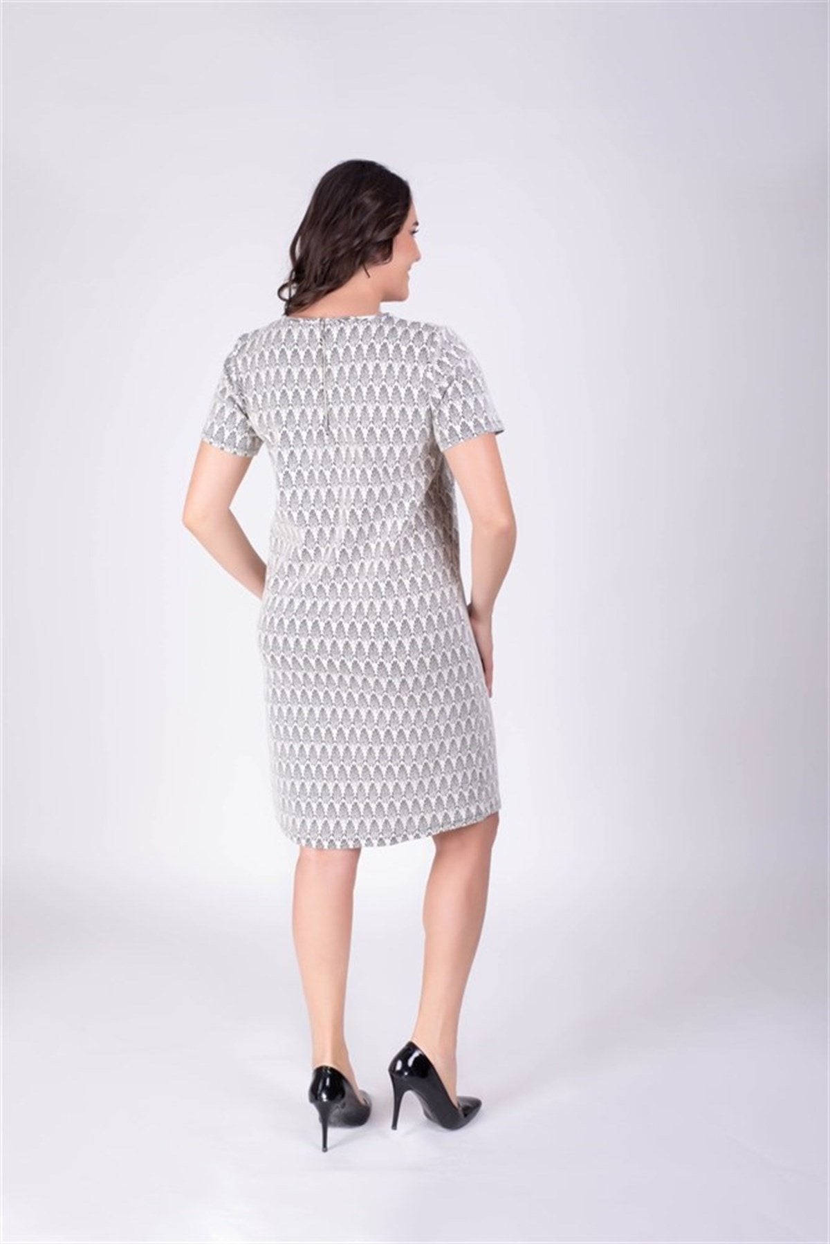 Fermuar Detaylı Cepli Elbise