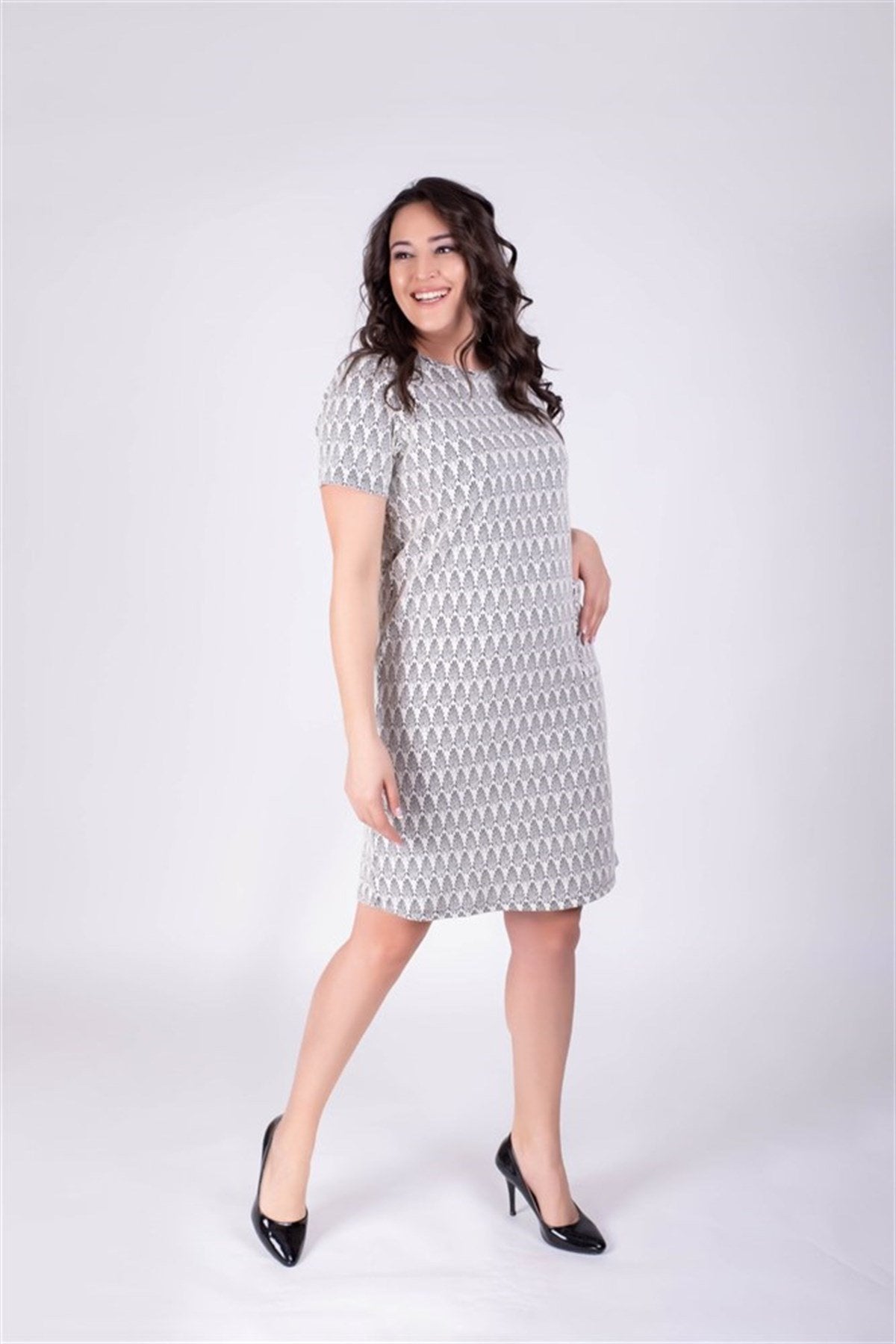 Fermuar Detaylı Cepli Elbise