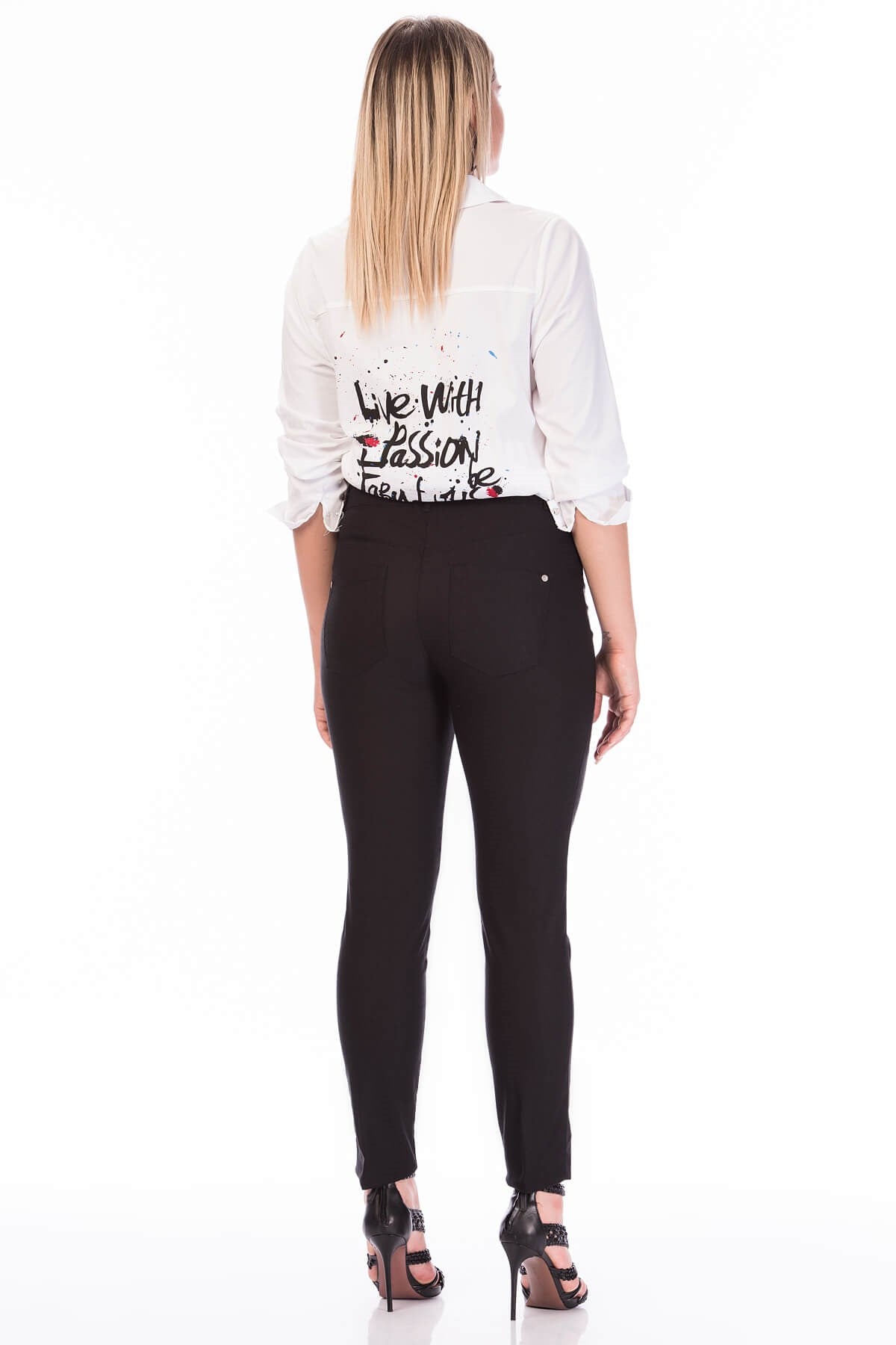 Fermuar Detaylı Strech Pantolon