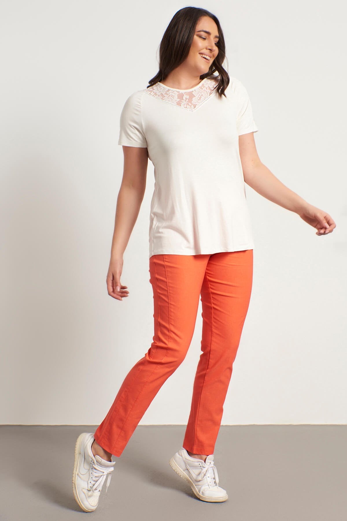 Fermuar Detaylı Strech Pantolon