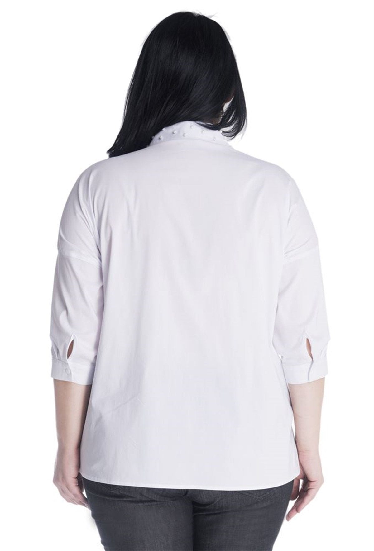 İnci Detaylı 3/4 Kollu Gömlek