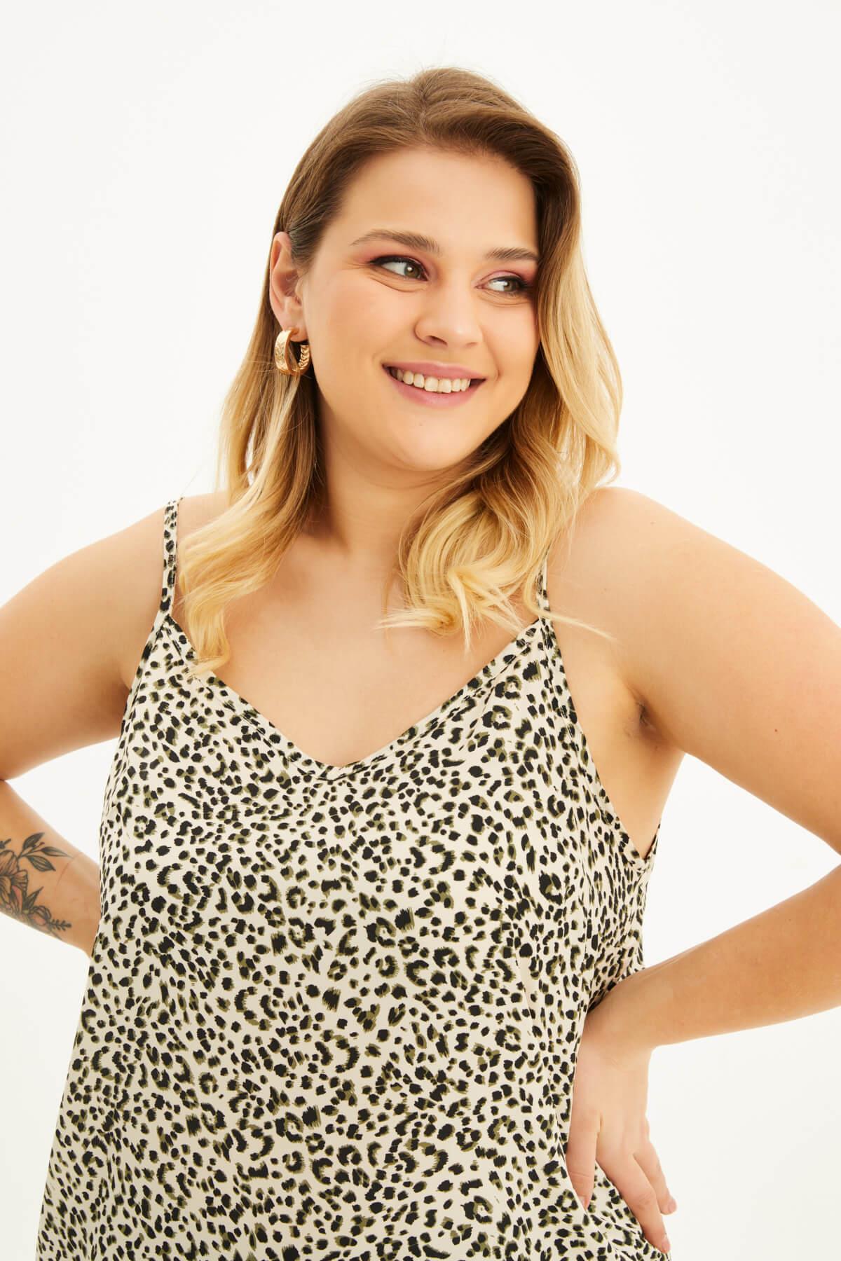 İp Askılı Desenli Bluz