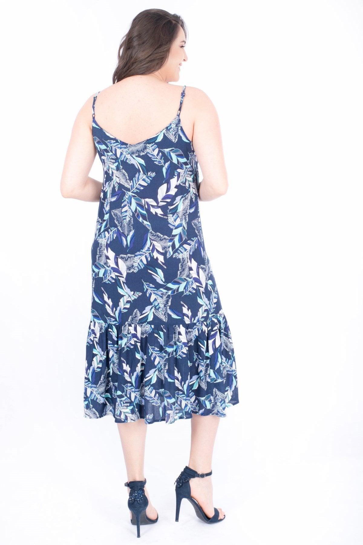 İp Askılı Volanlı Elbise