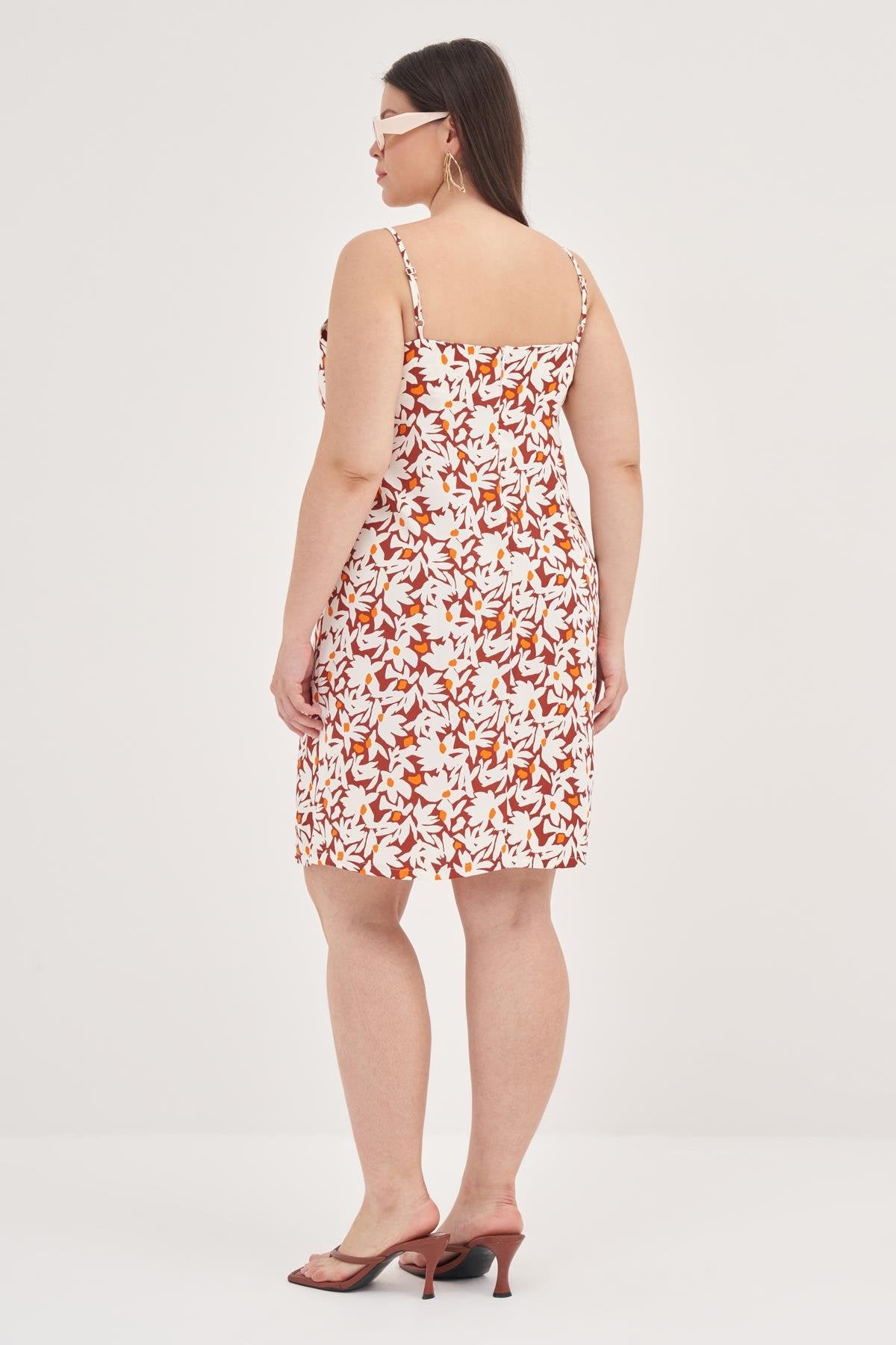 İp Askılı Yırtmaçlı Elbise