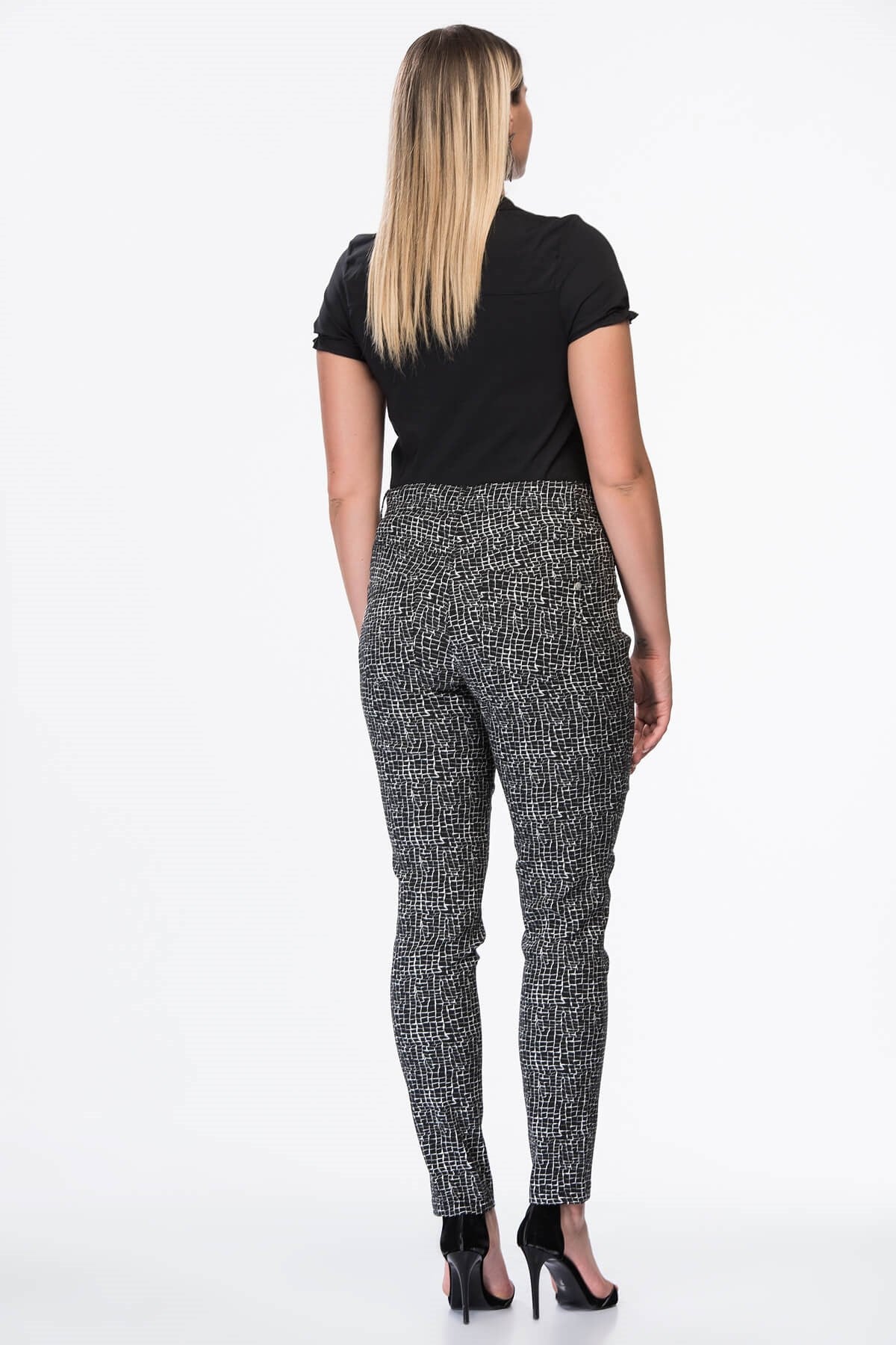 Jakarlı Fermuar Detaylı Strech Pantolon