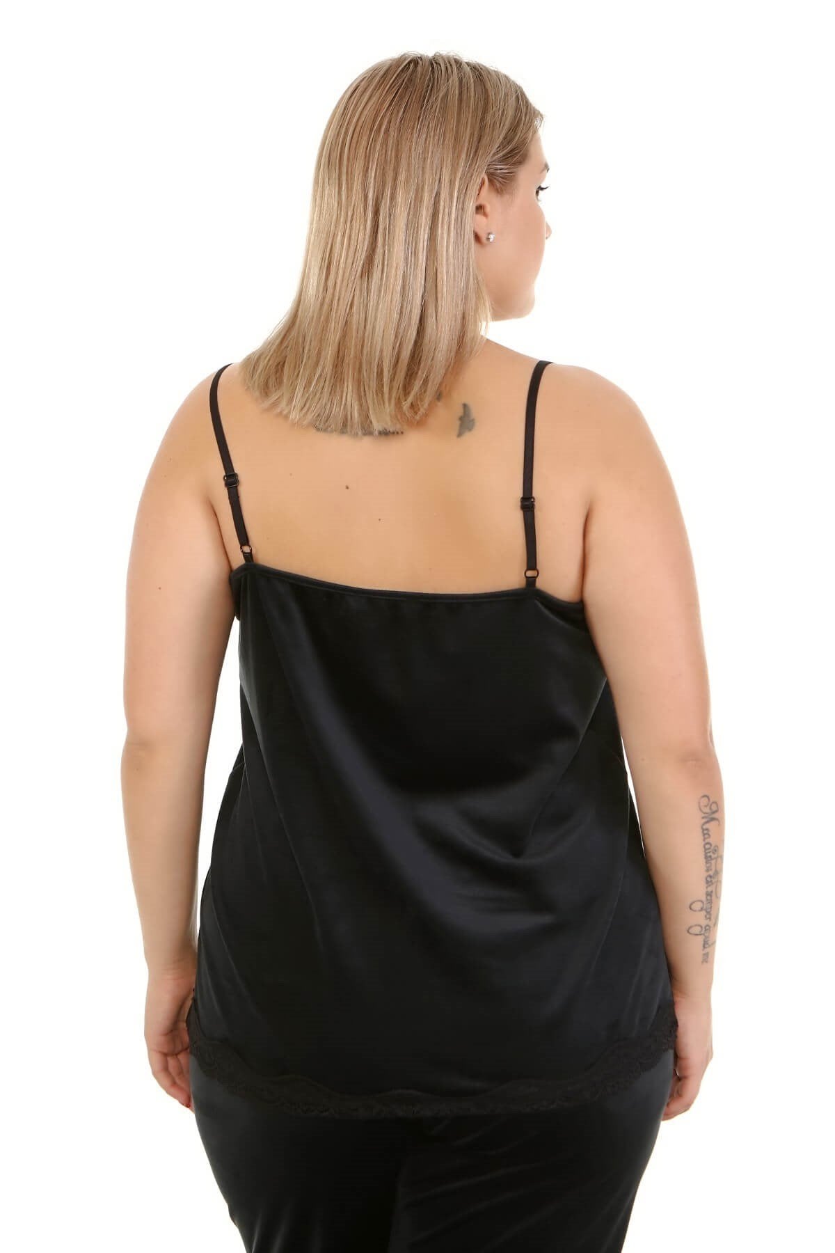 Kadife Dantelli İp Askılı Atlet