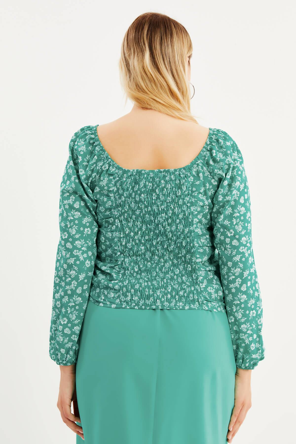 Kare Yaka Büzgülü Top