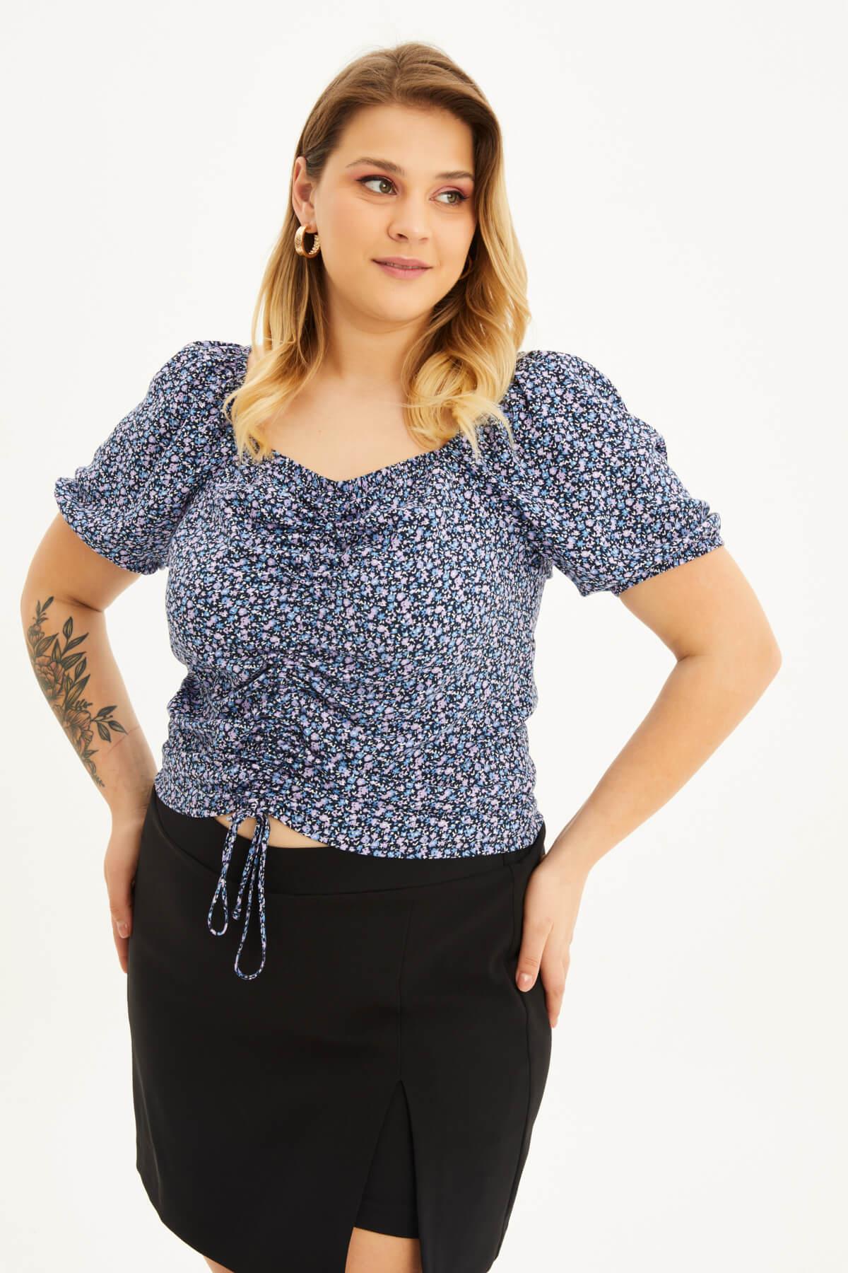 Kare Yaka Büzgülü Top