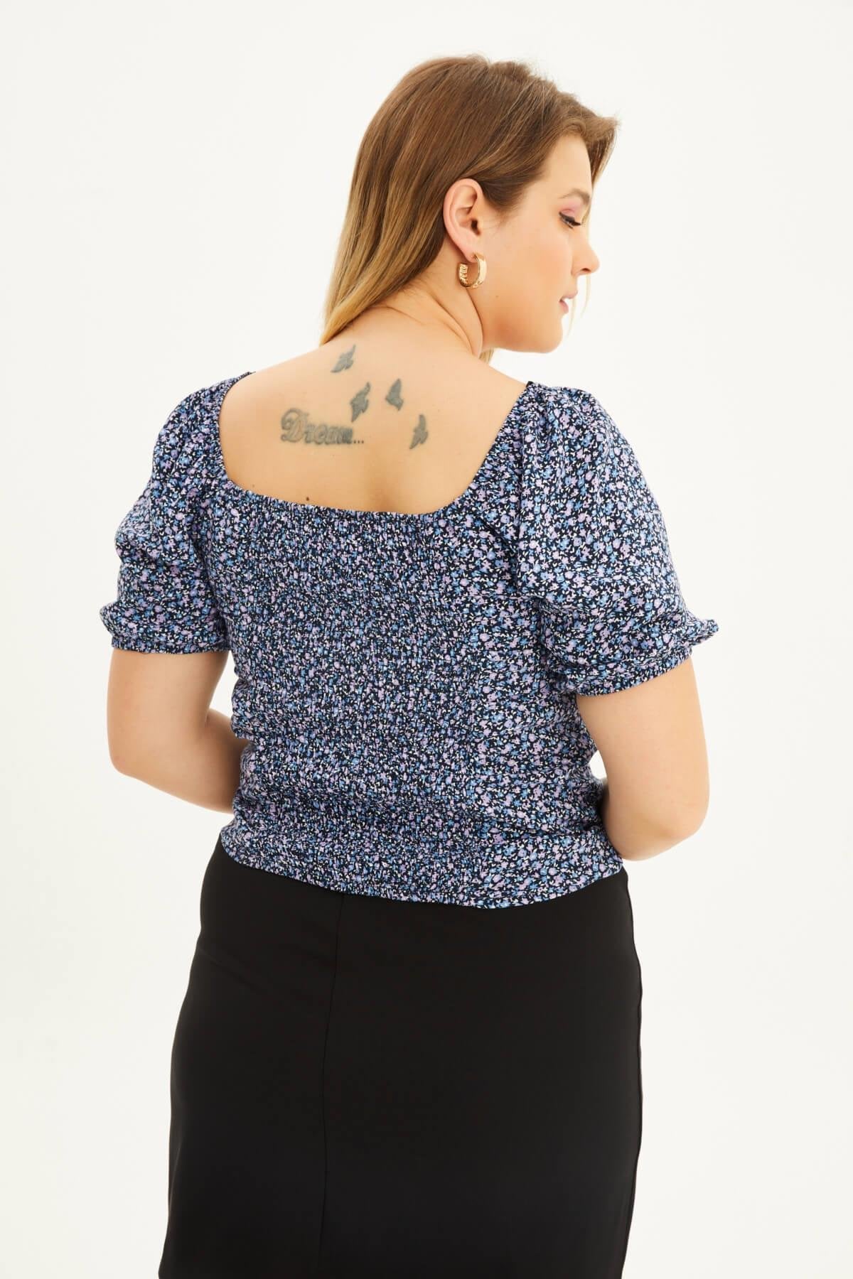 Kare Yaka Büzgülü Top