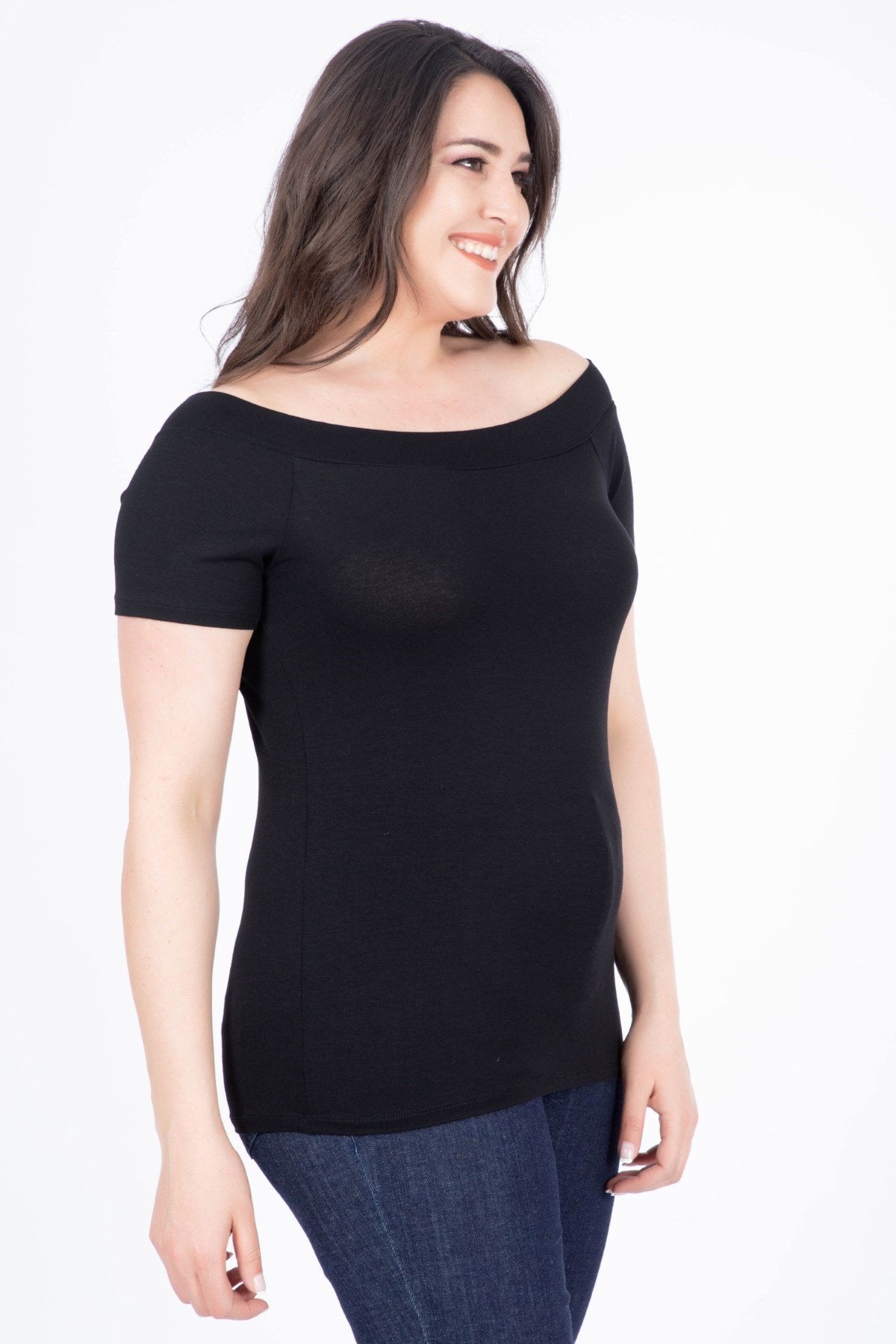 Karmen Yaka Kısa Kol Tişört