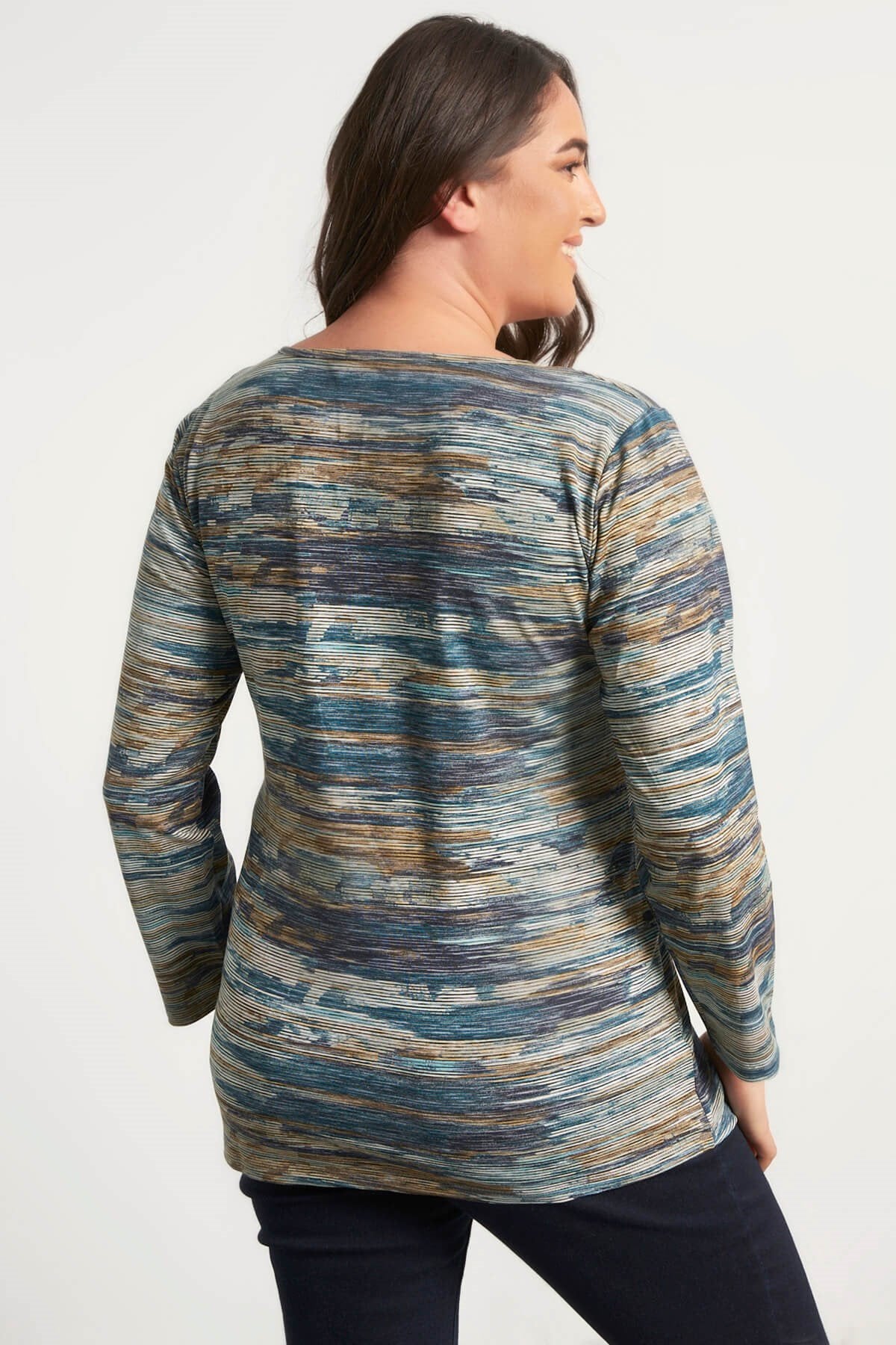 Kendinden Desenli Örme Tişört