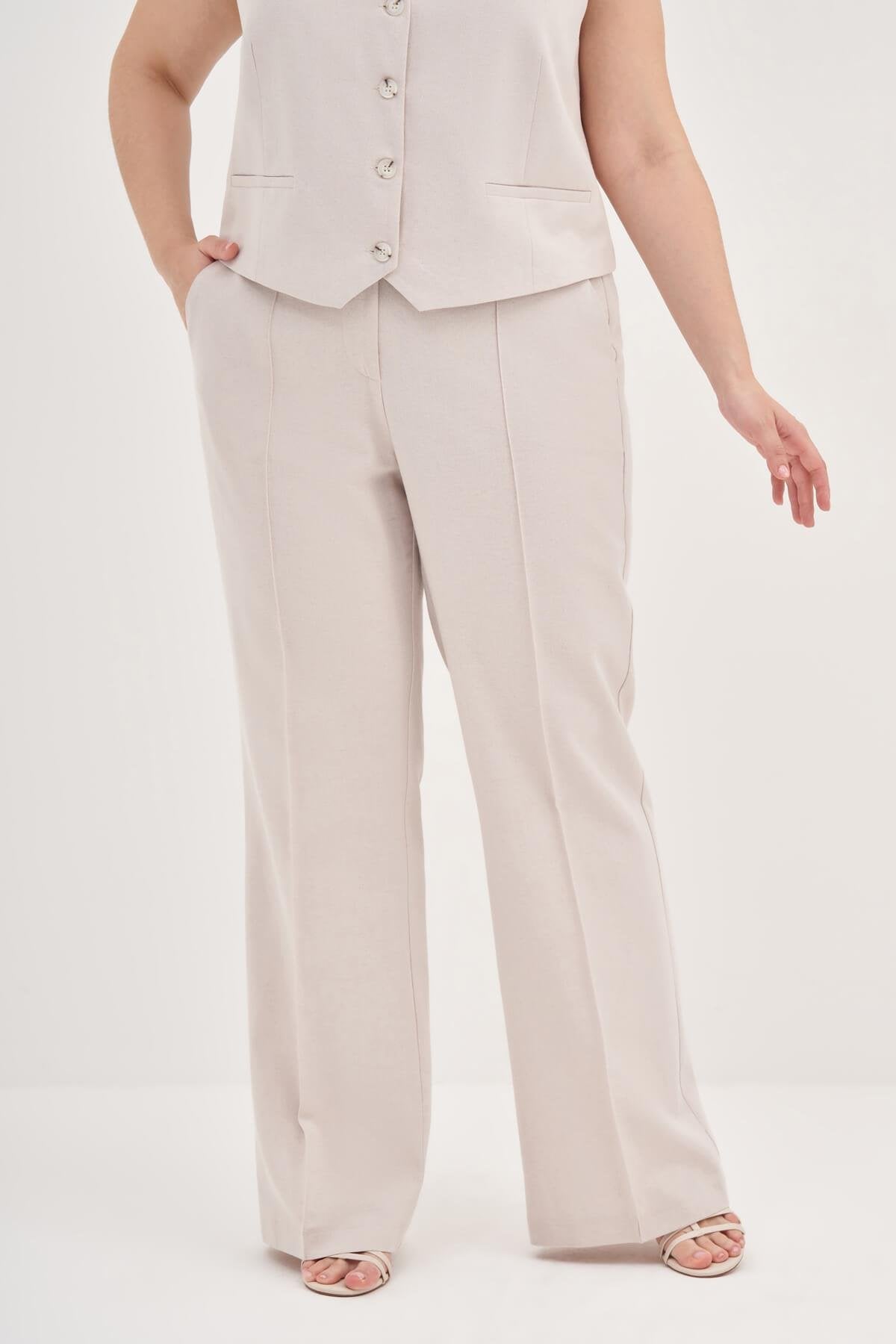 Keten Düz Kesim Klasik Pantolon