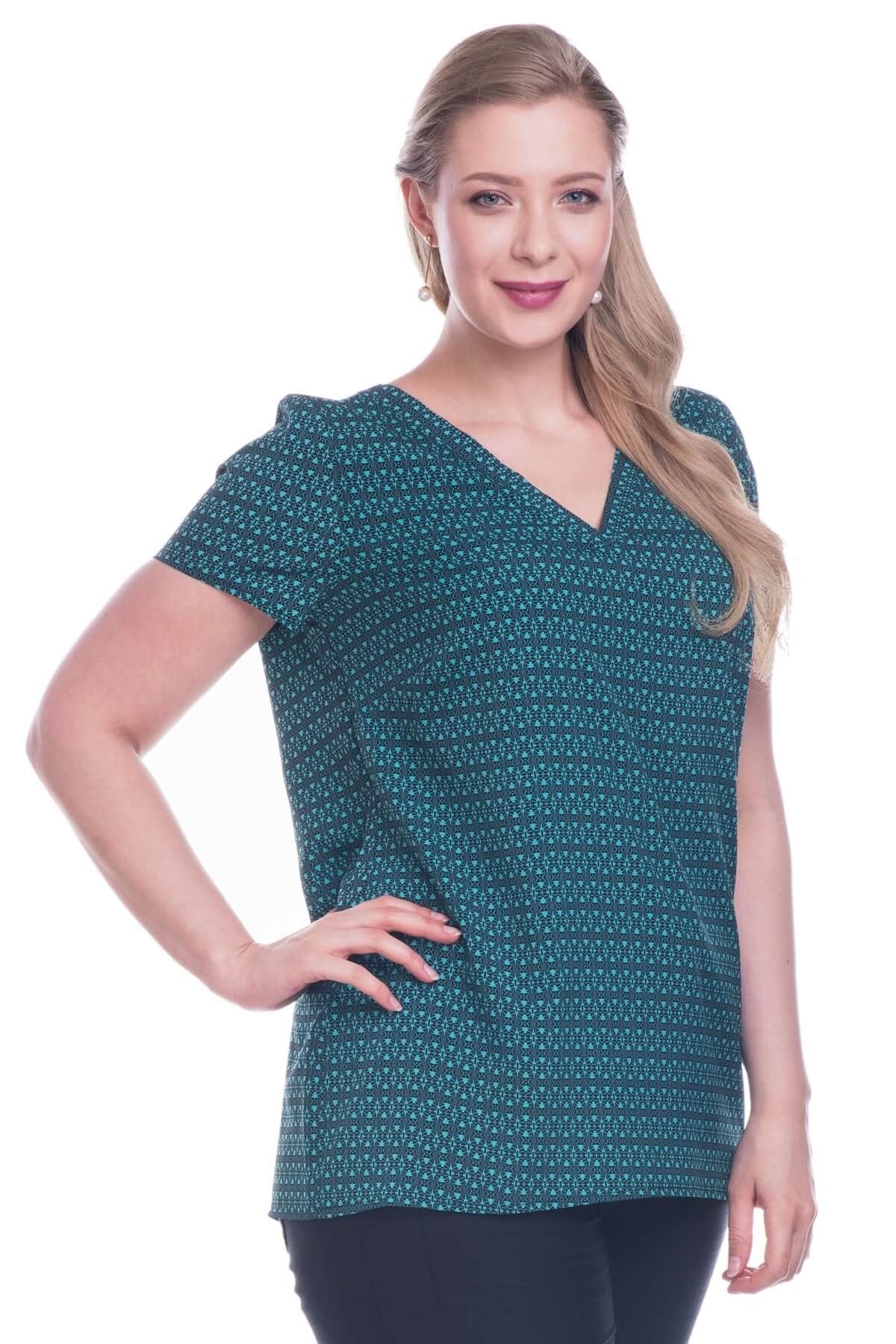 Kısa Kollu V-Yakalı Krep Tişört