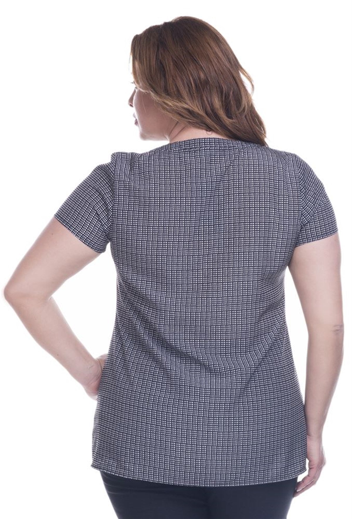 Kısa Kollu V Yakalı Saten Bluz