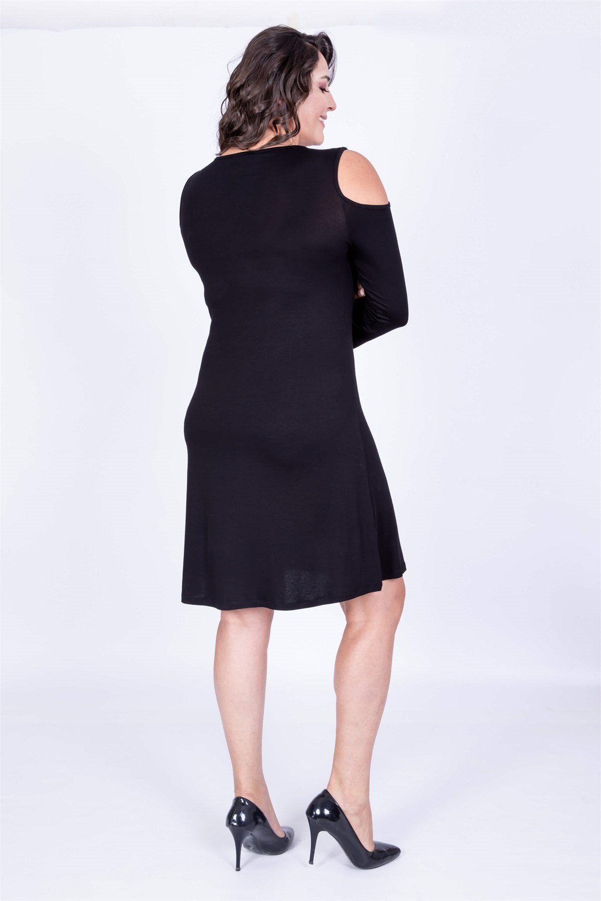 Kol Çerçeveli Biye Detaylı Elbise