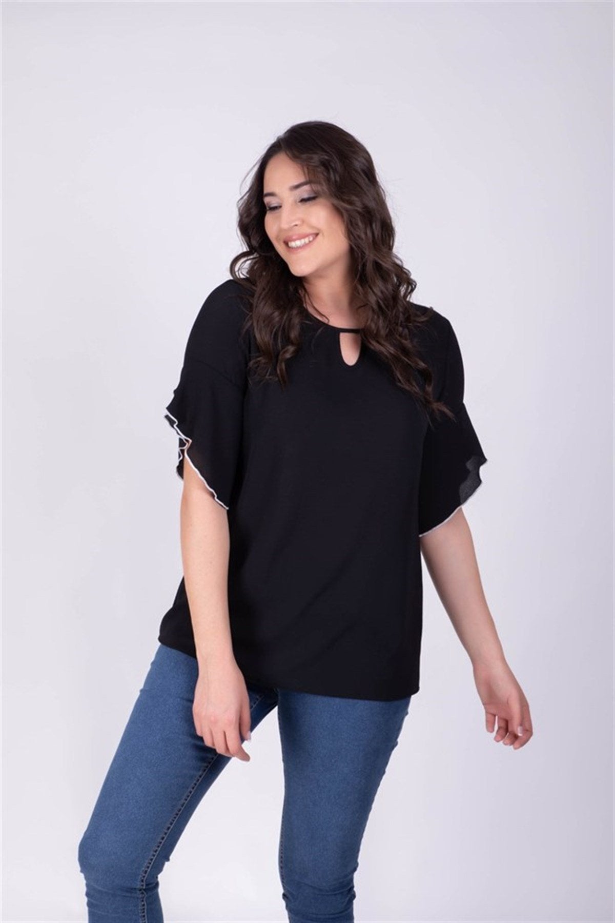 Kontrast Dikişli Bluz