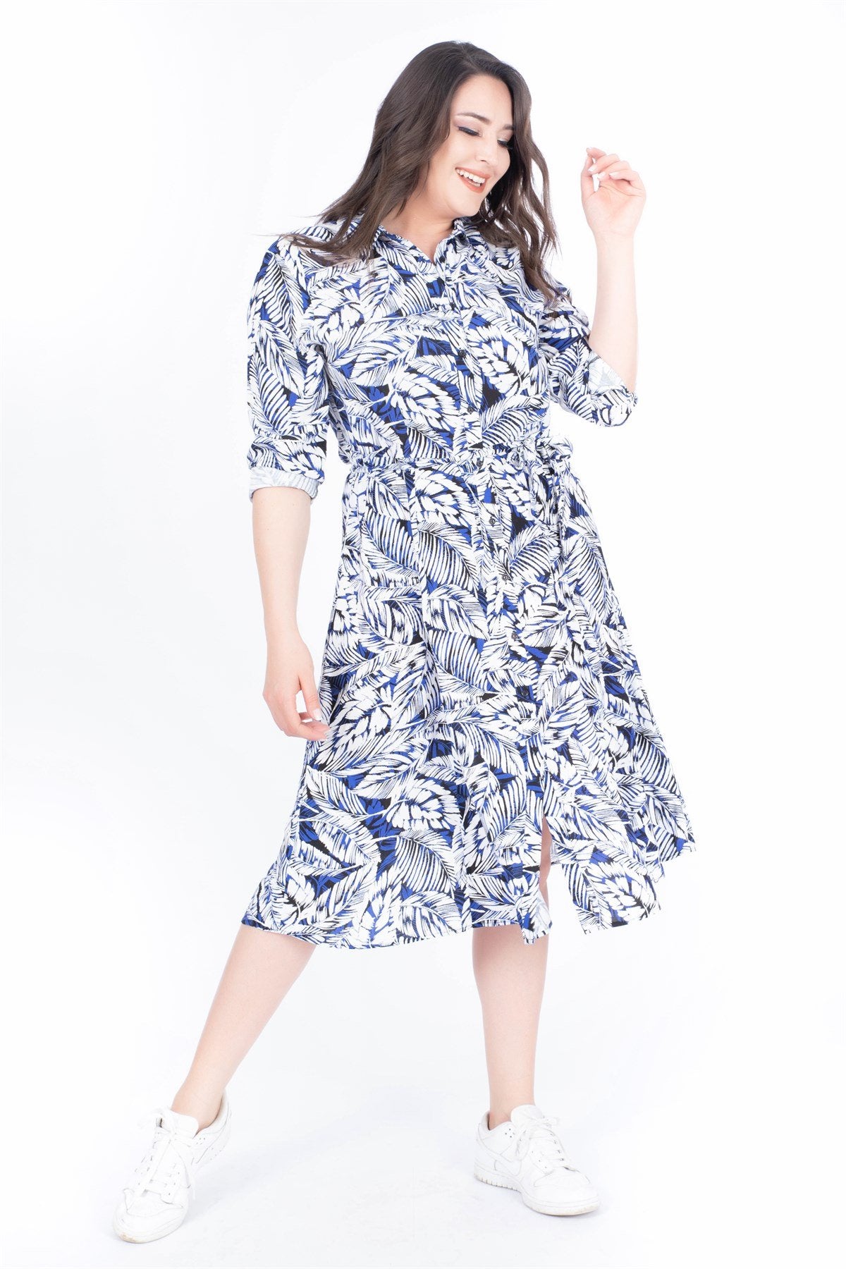 Önden Düğmeli Gömlek Elbise