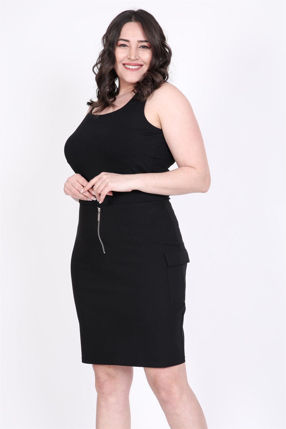 Önden Fermuarlı Etek