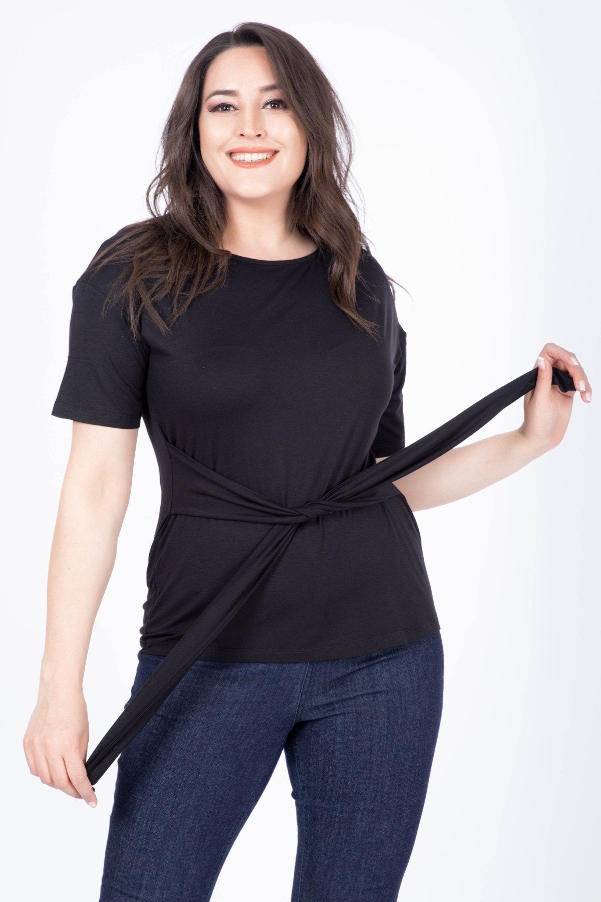 Önü Kuşaklı Tişört