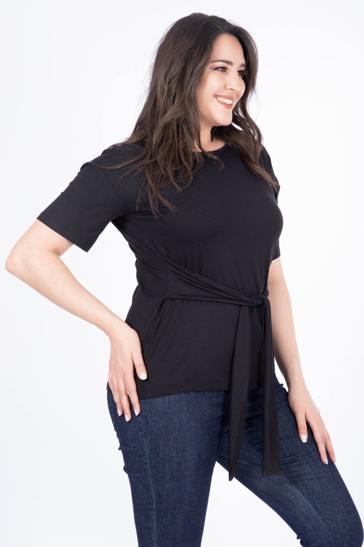 Önü Kuşaklı Tişört