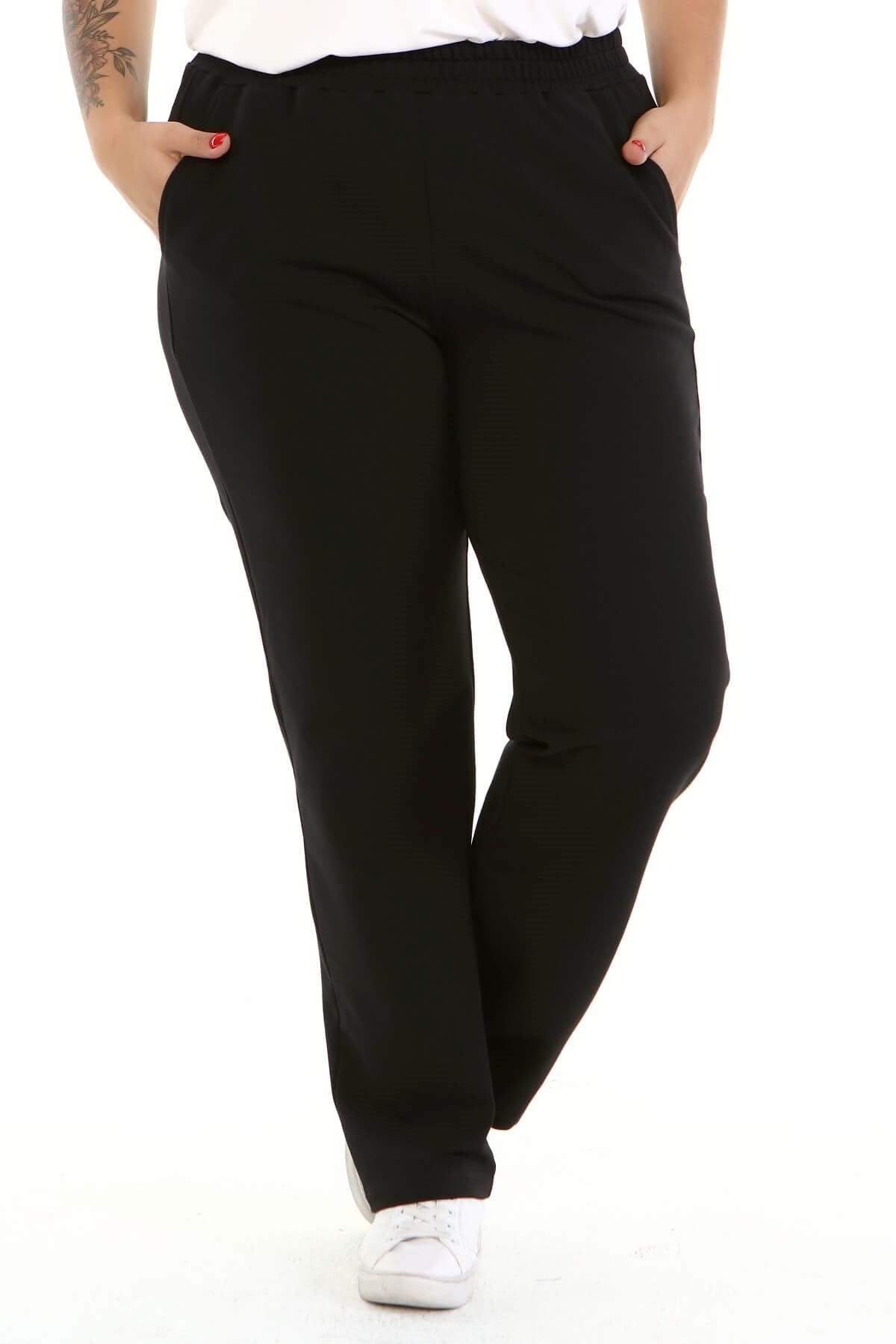 Örme Beli Lastikli Cepli Pantolon