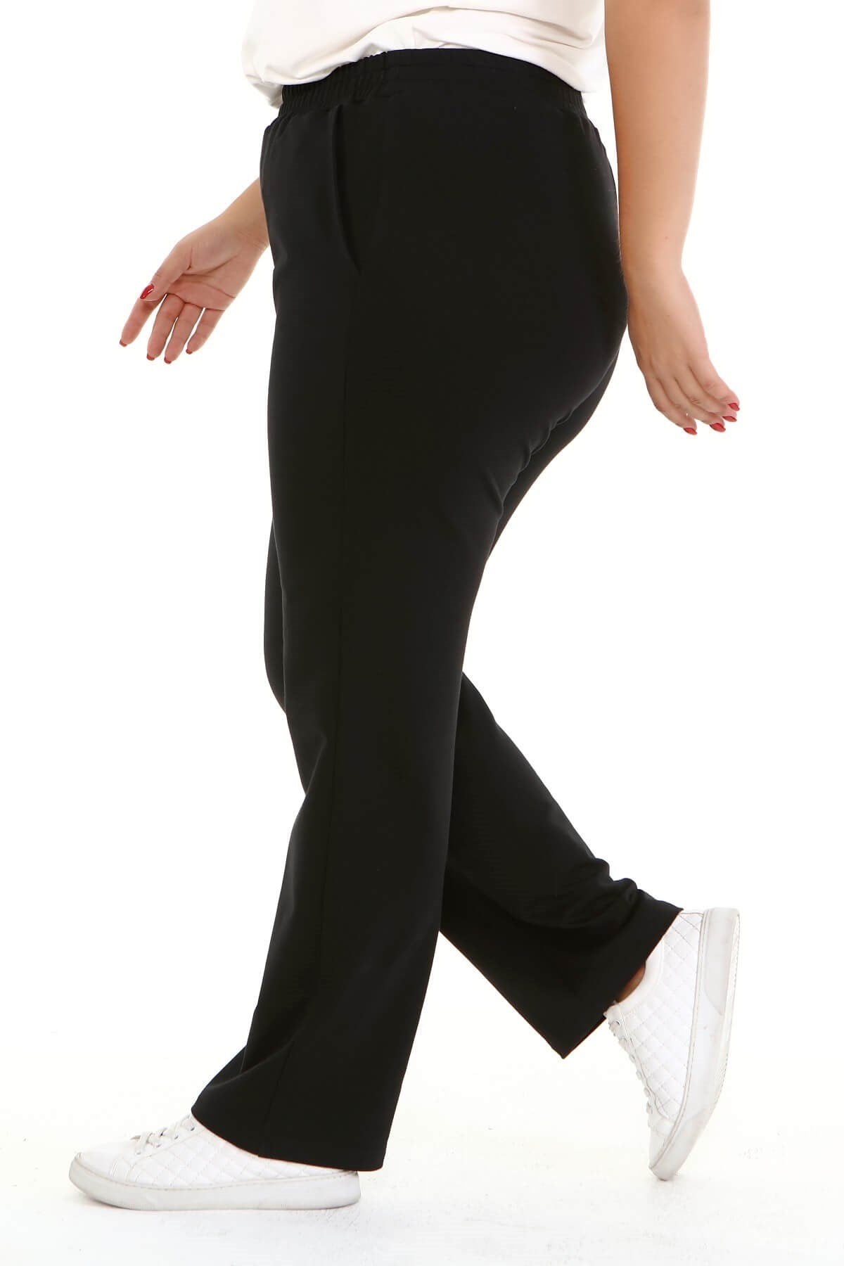 Örme Beli Lastikli Cepli Pantolon