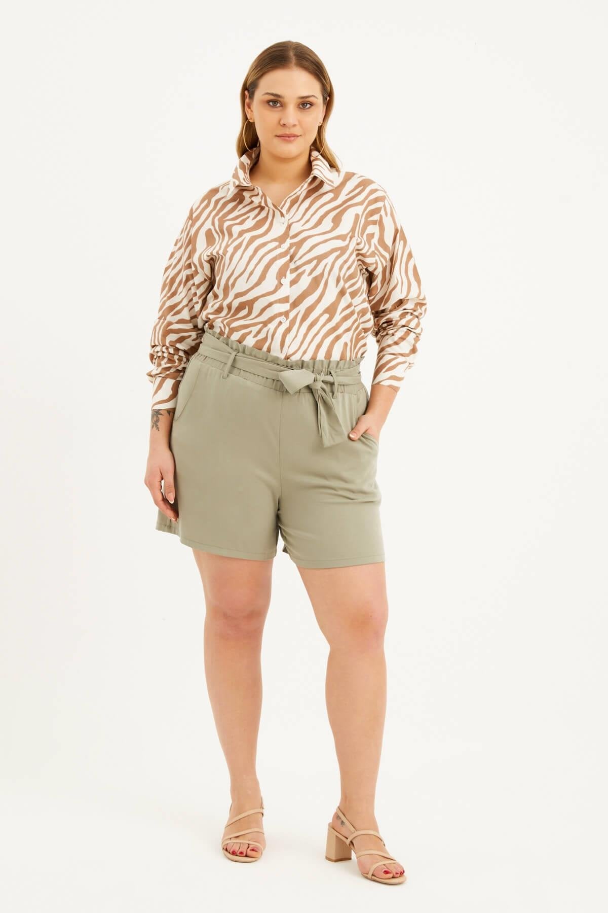 Oversize Desenli Gömlek