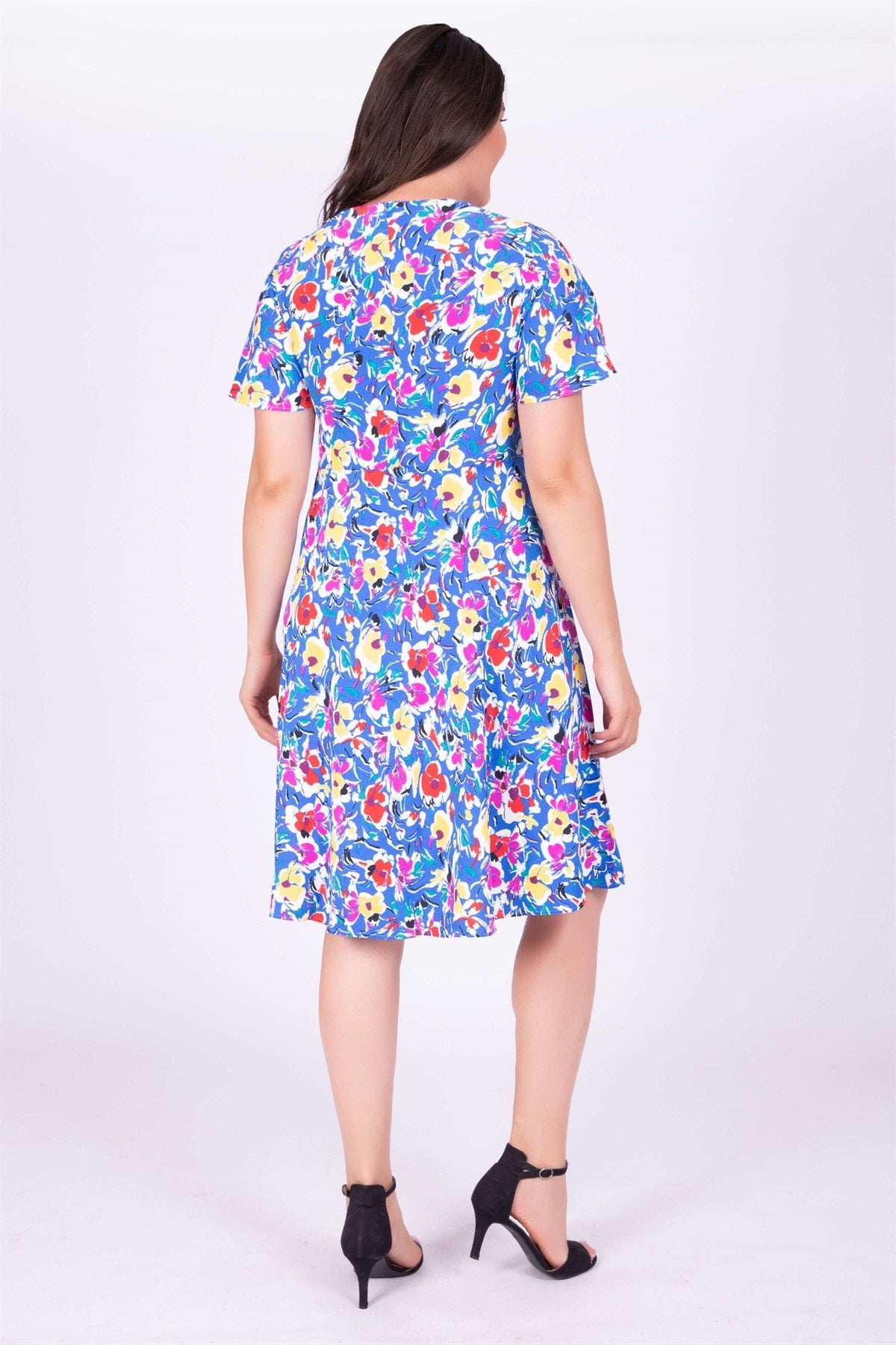 Pelerin Kol Çiçekli Elbise