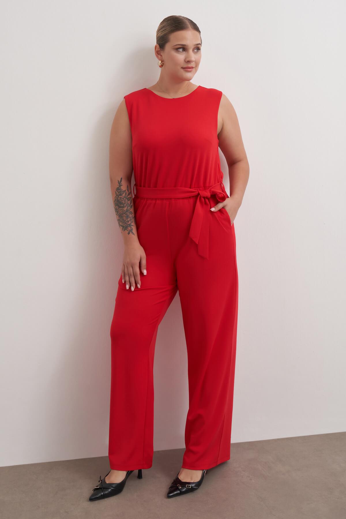 Pencere Detaylı Cepli Örme Tulum