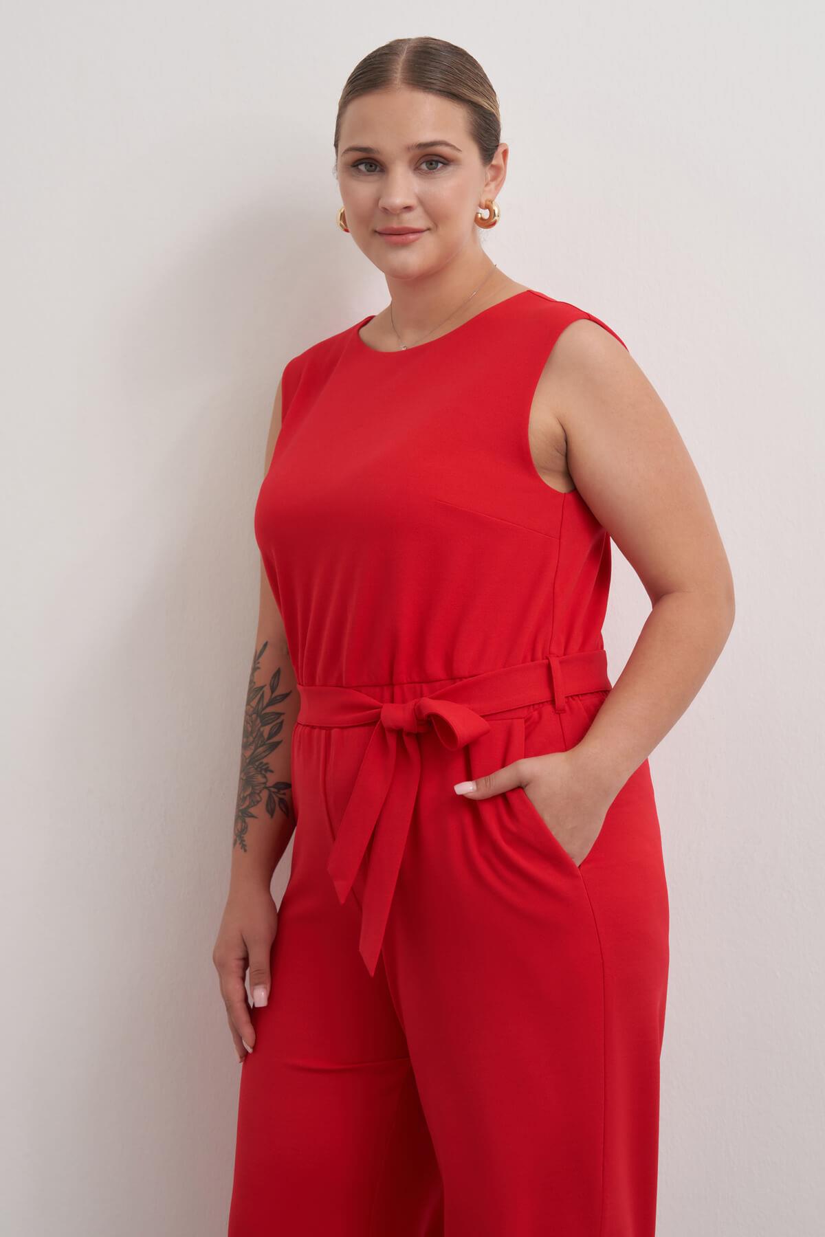 Pencere Detaylı Cepli Örme Tulum