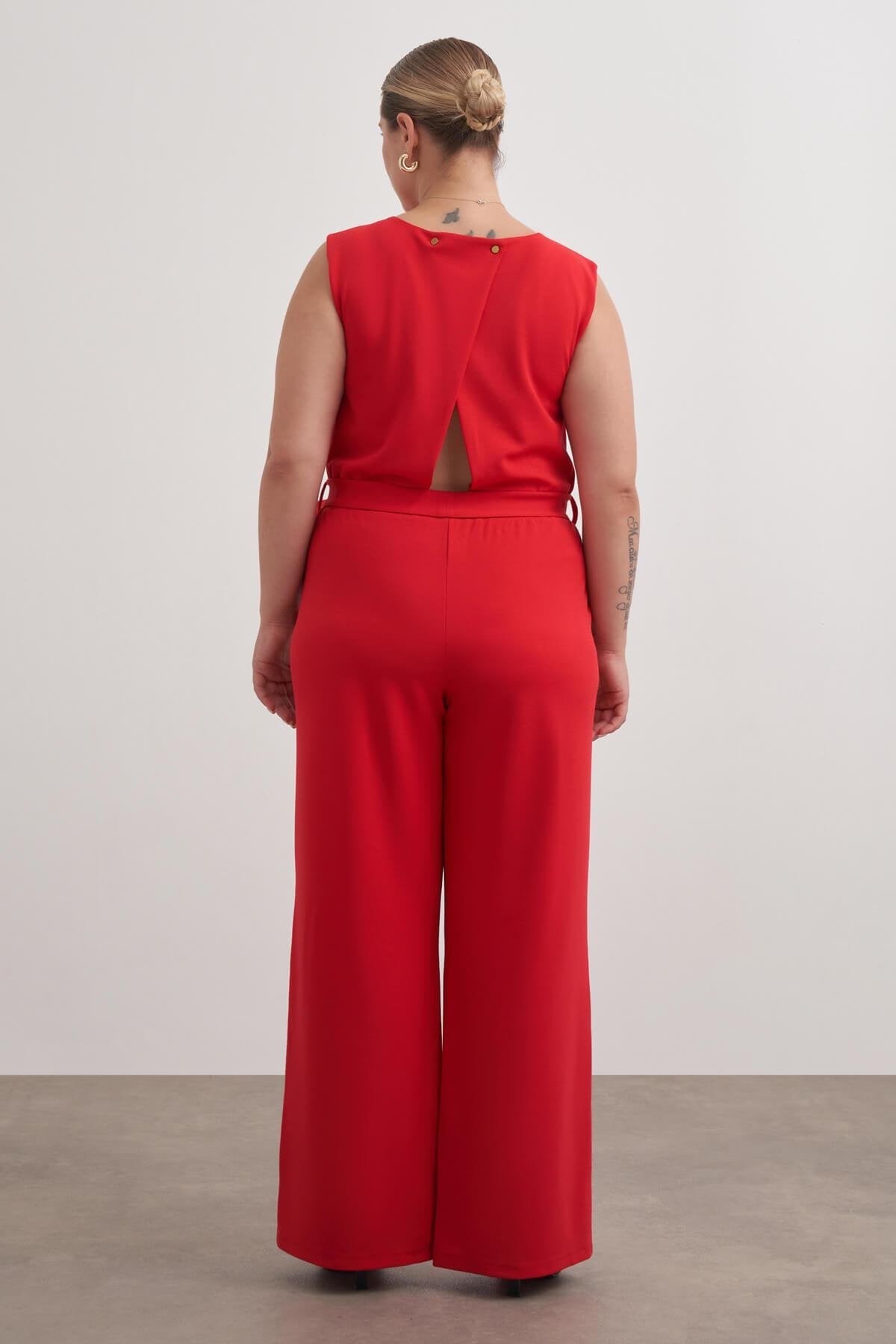 Pencere Detaylı Cepli Örme Tulum