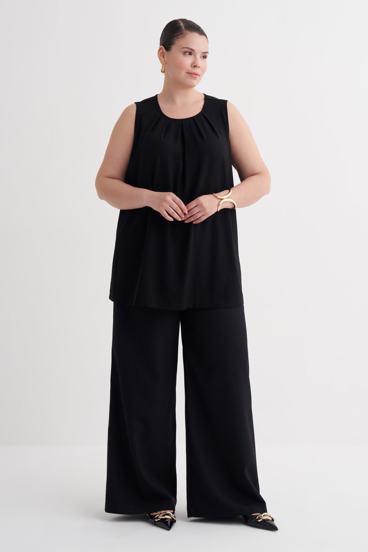 Pile Detaylı Örme Bluz