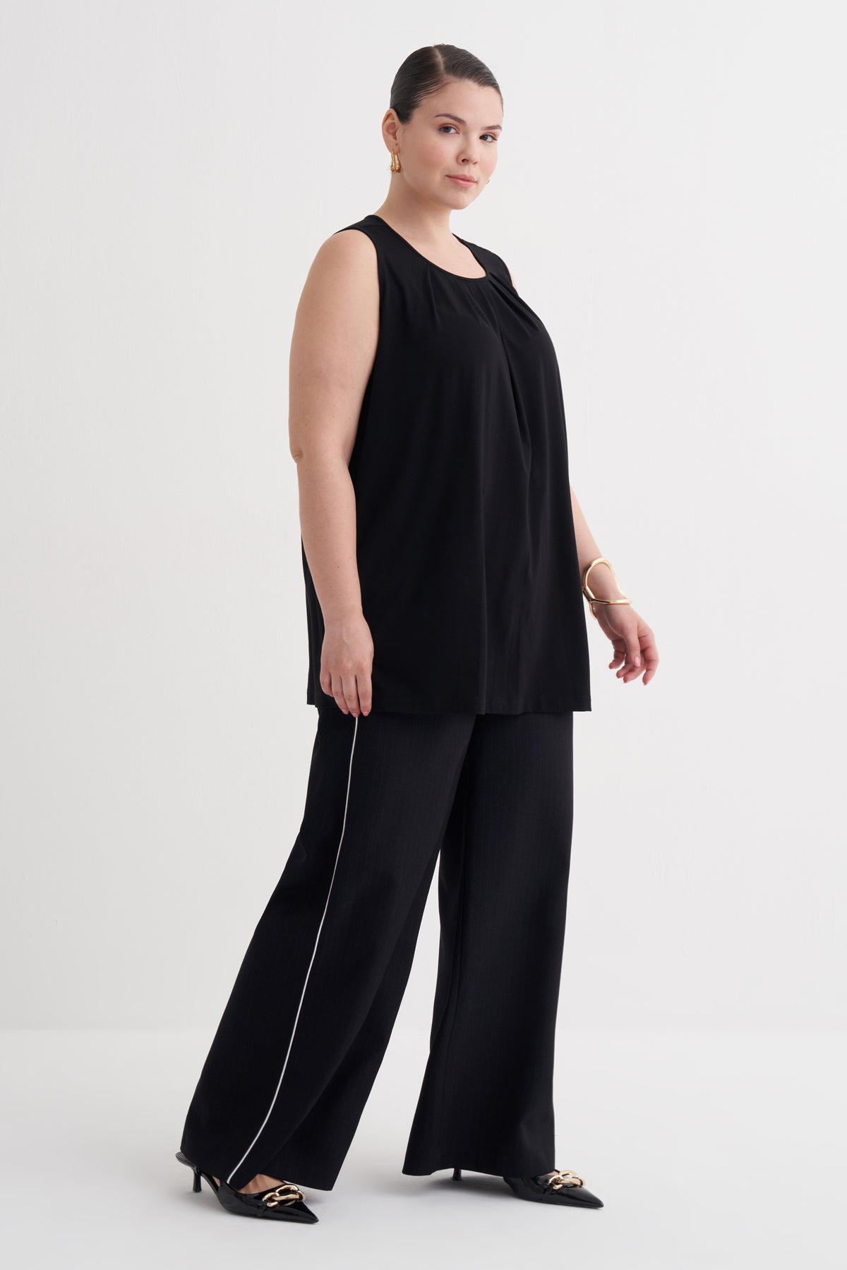 Pile Detaylı Örme Bluz