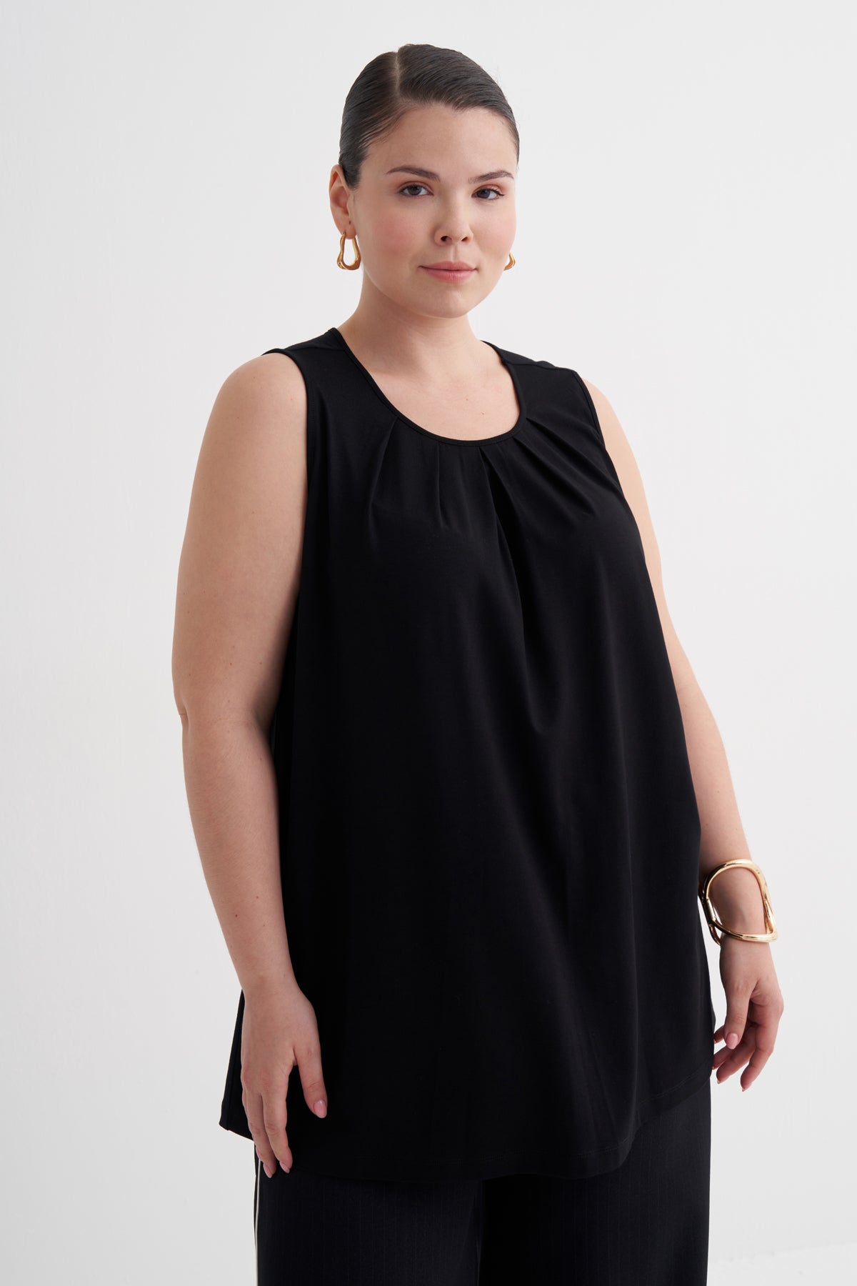 Pile Detaylı Örme Bluz