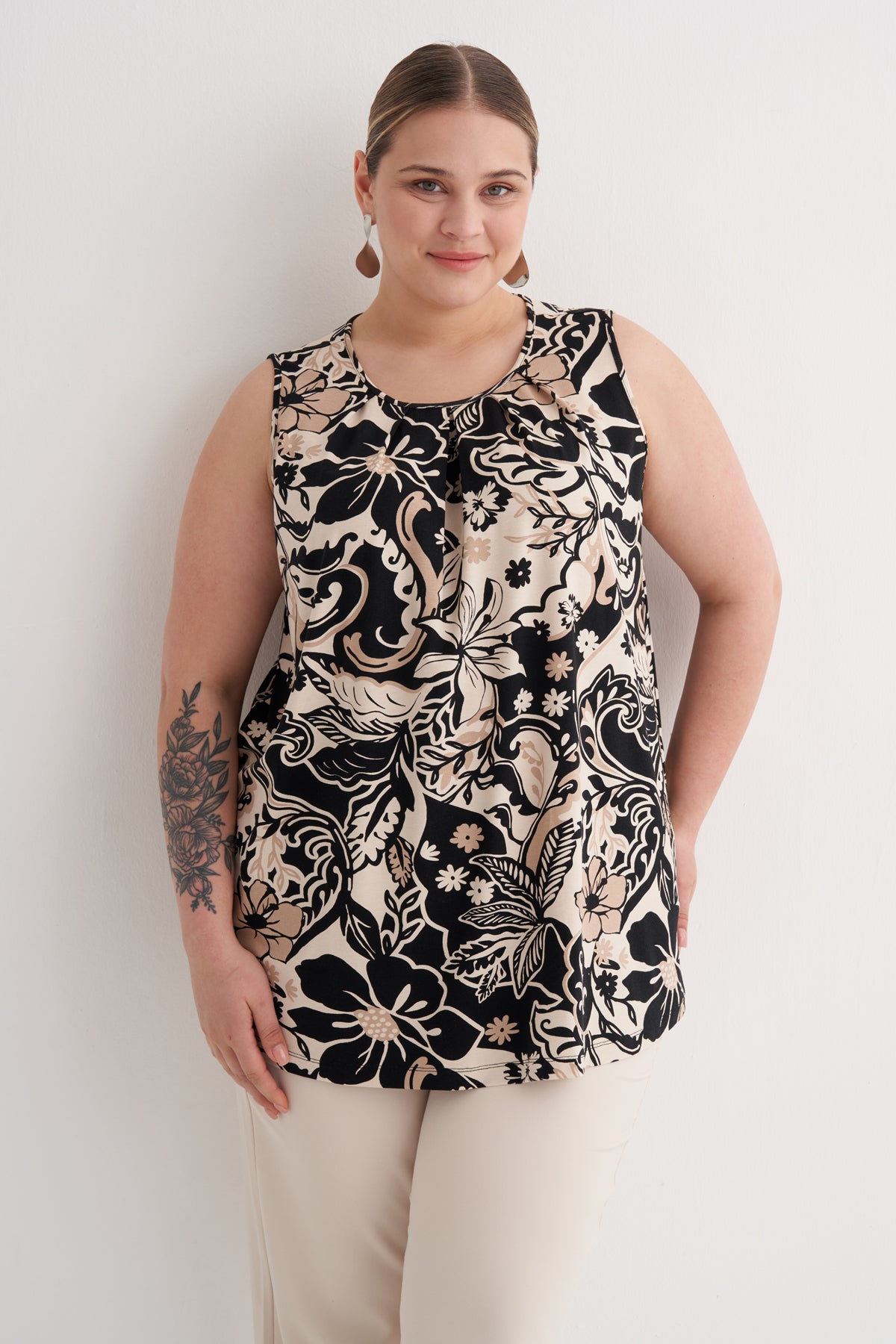 Pile Detaylı Örme Bluz