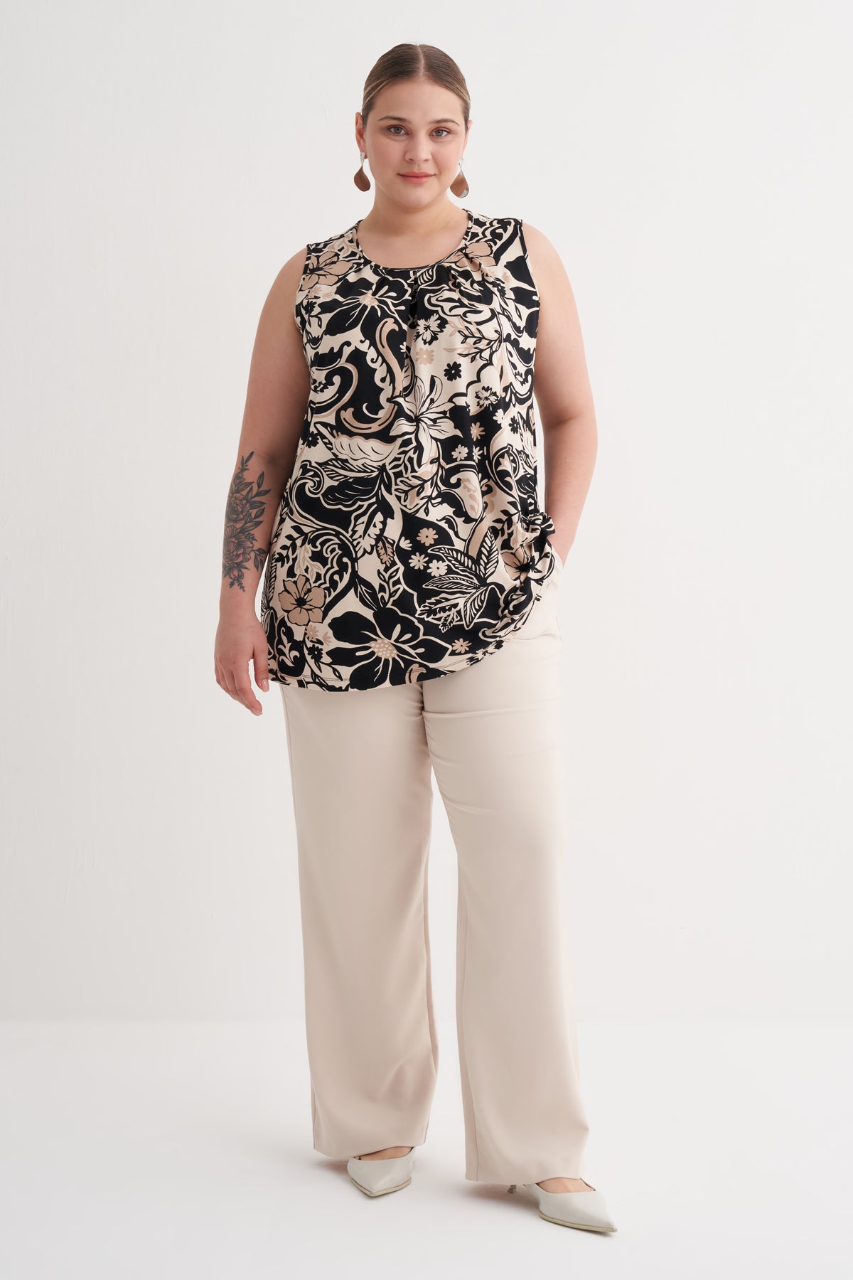 Pile Detaylı Örme Bluz