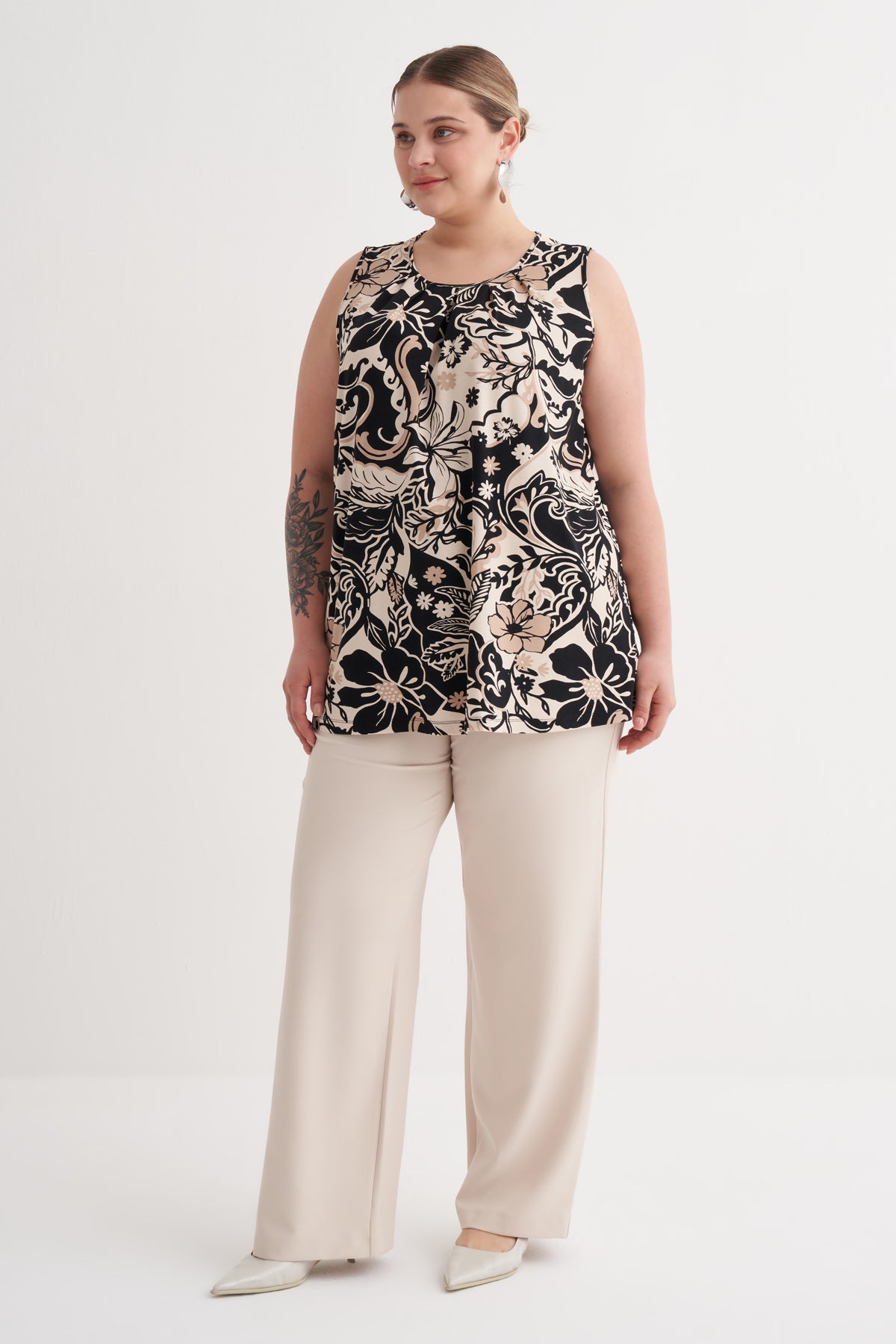 Pile Detaylı Örme Bluz