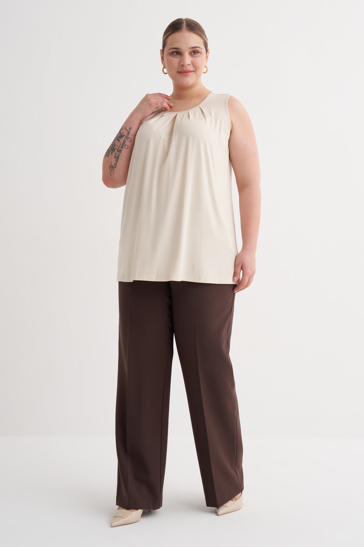 Pile Detaylı Örme Bluz