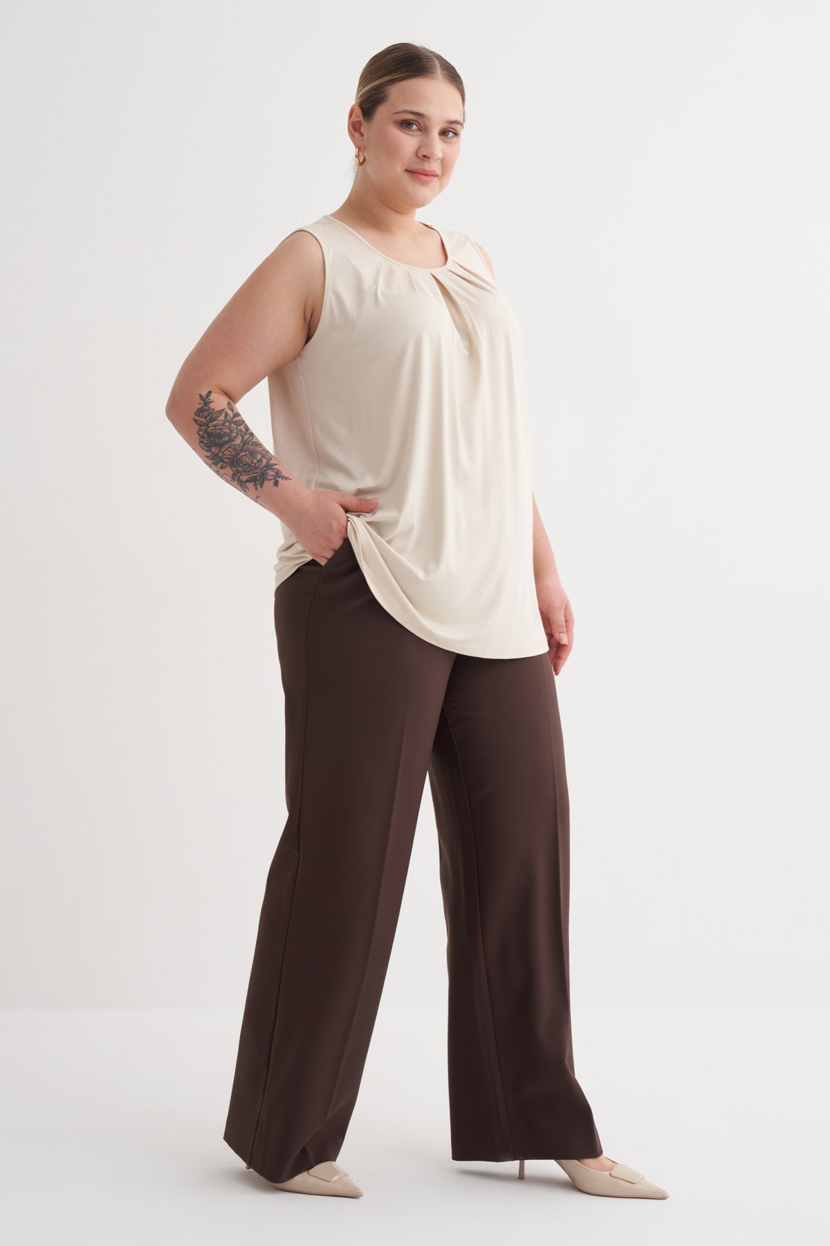 Pile Detaylı Örme Bluz