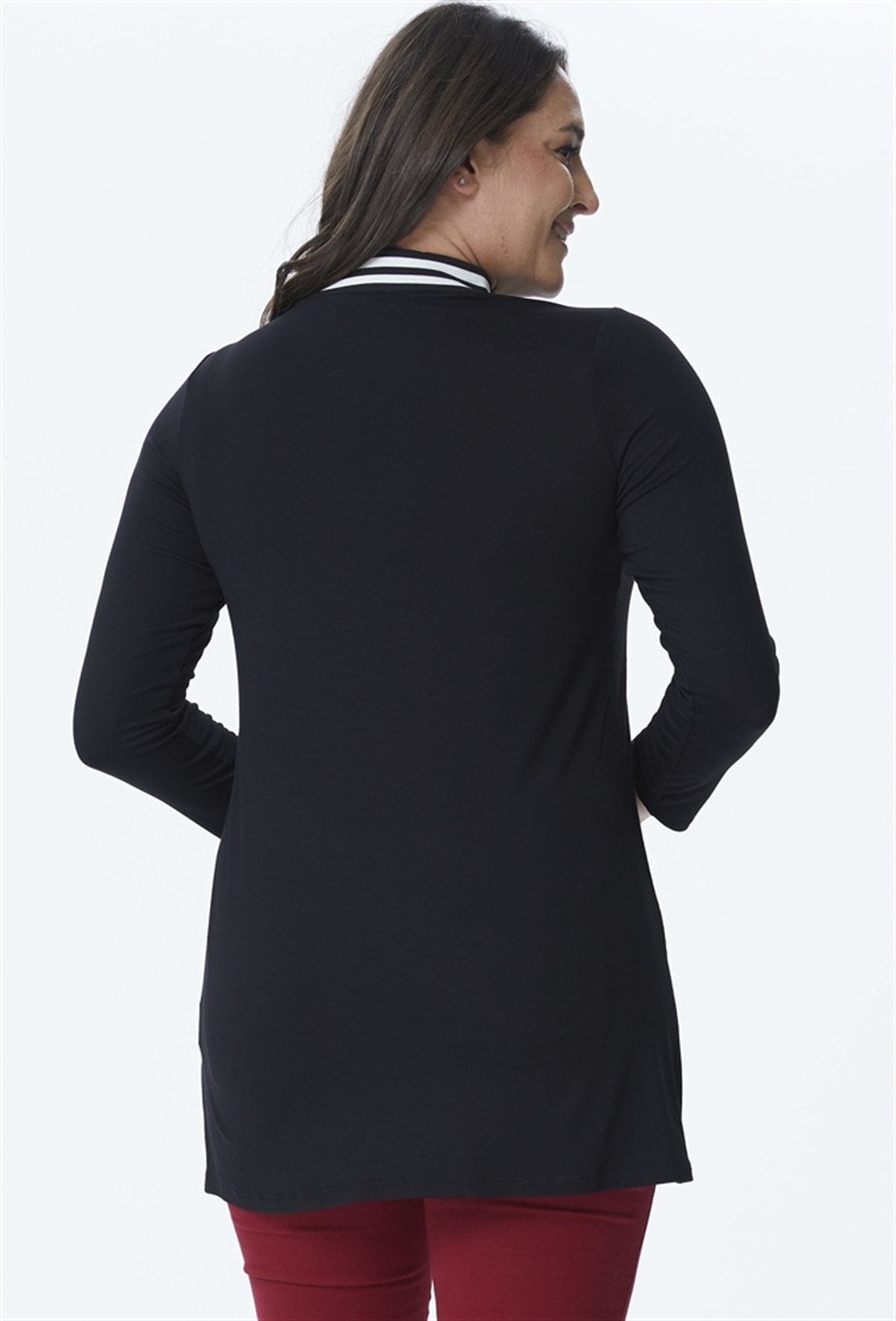 Ribana Yakalı Örme Tunik