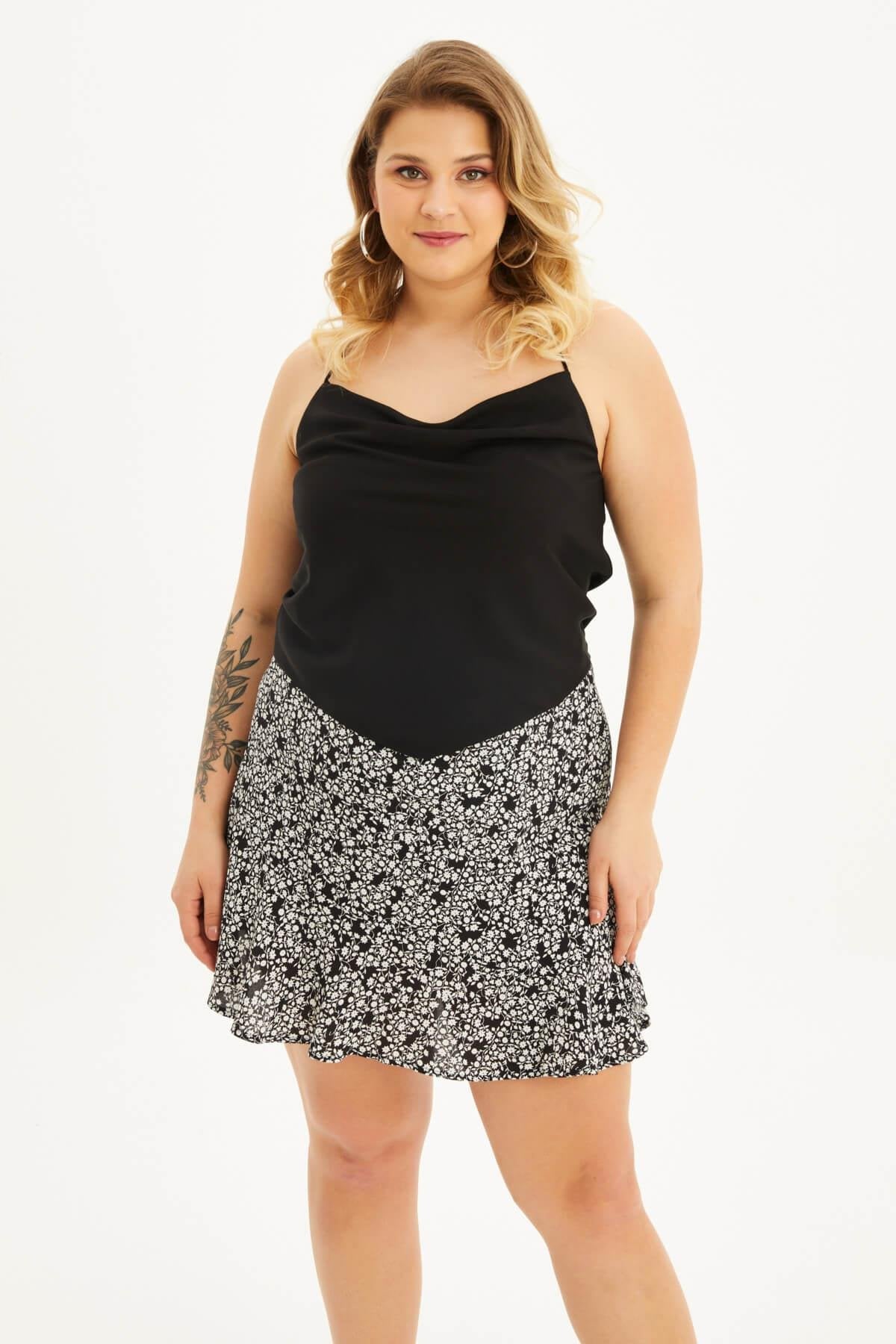 Saten Degaje Yaka Top