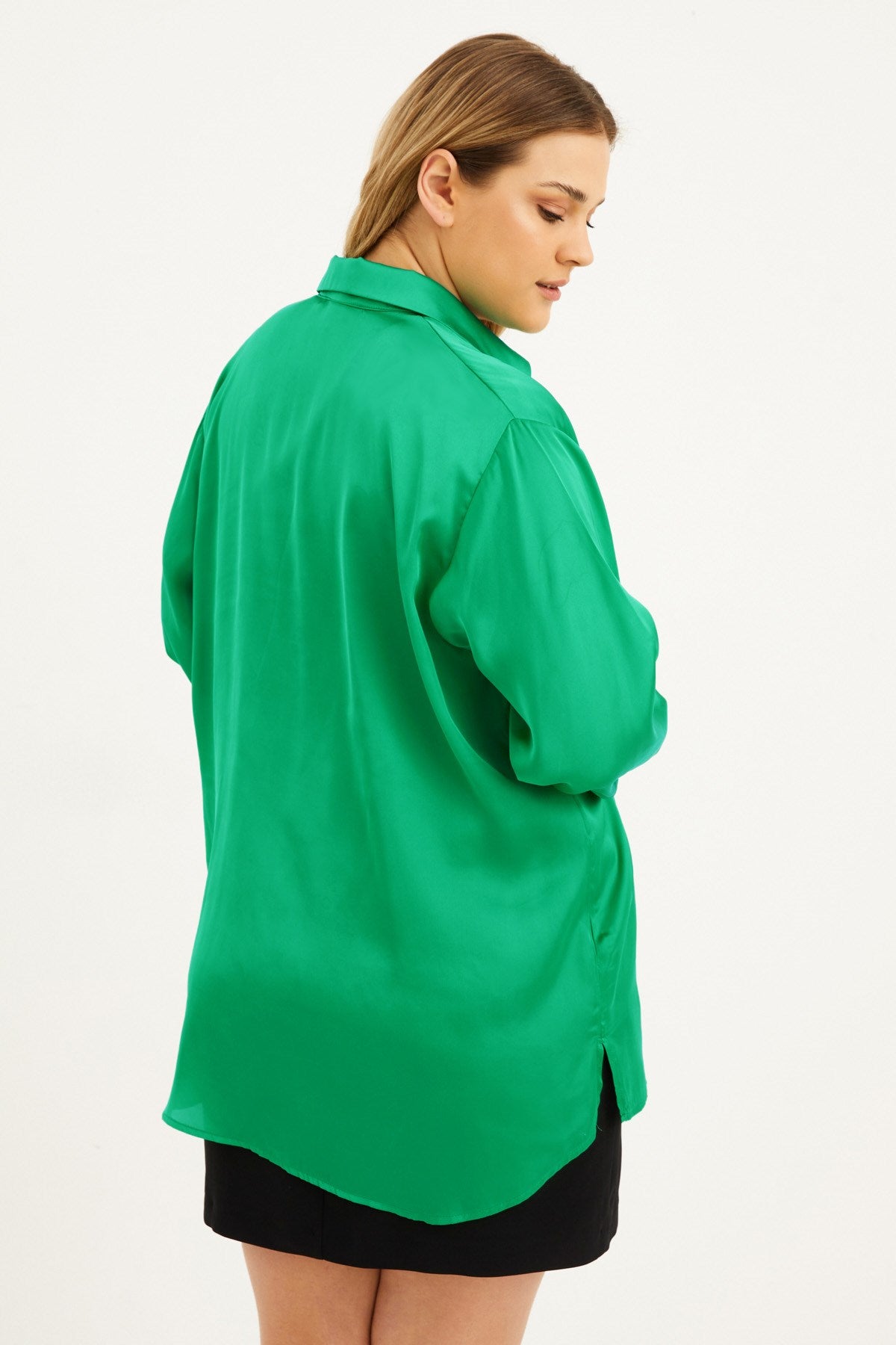 Saten Uzun Kollu Gömlek