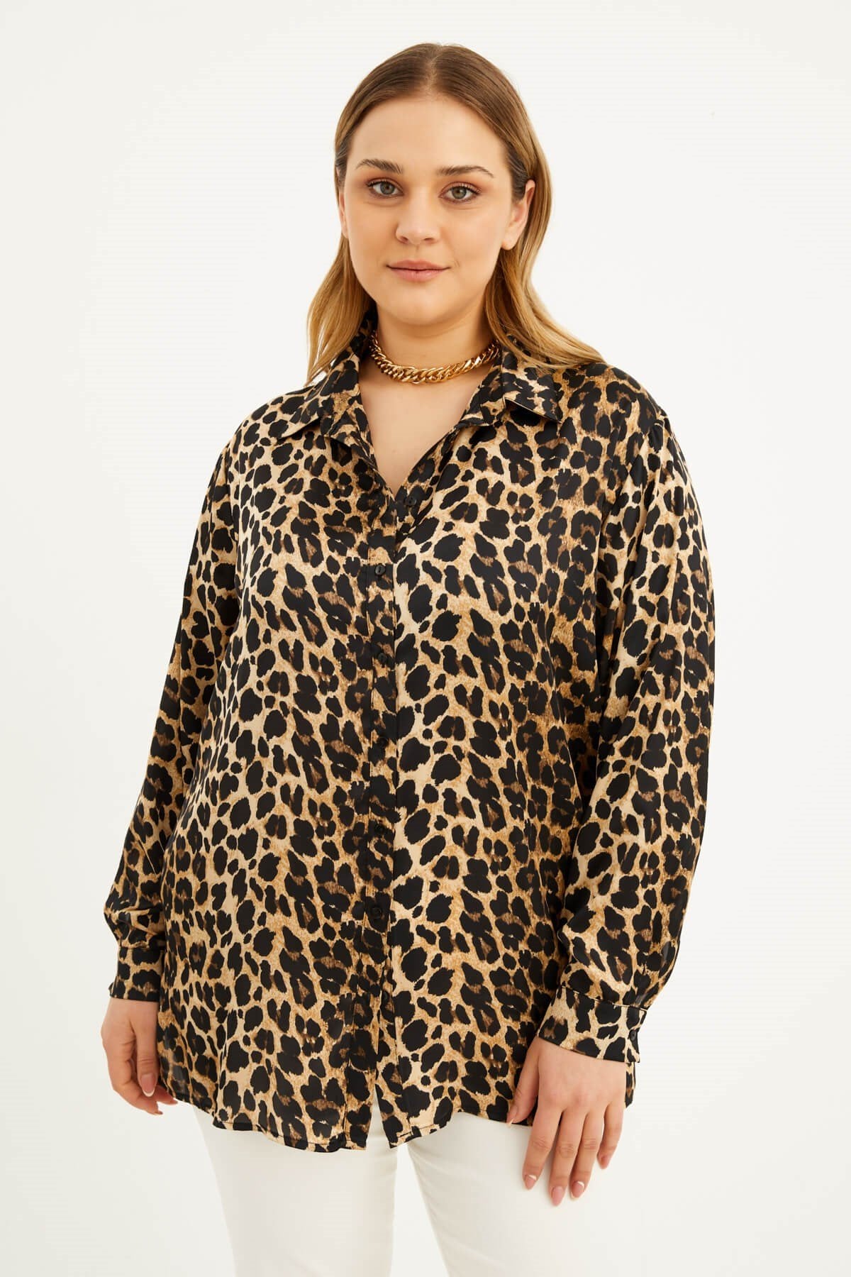 Saten Uzun Kollu Gömlek