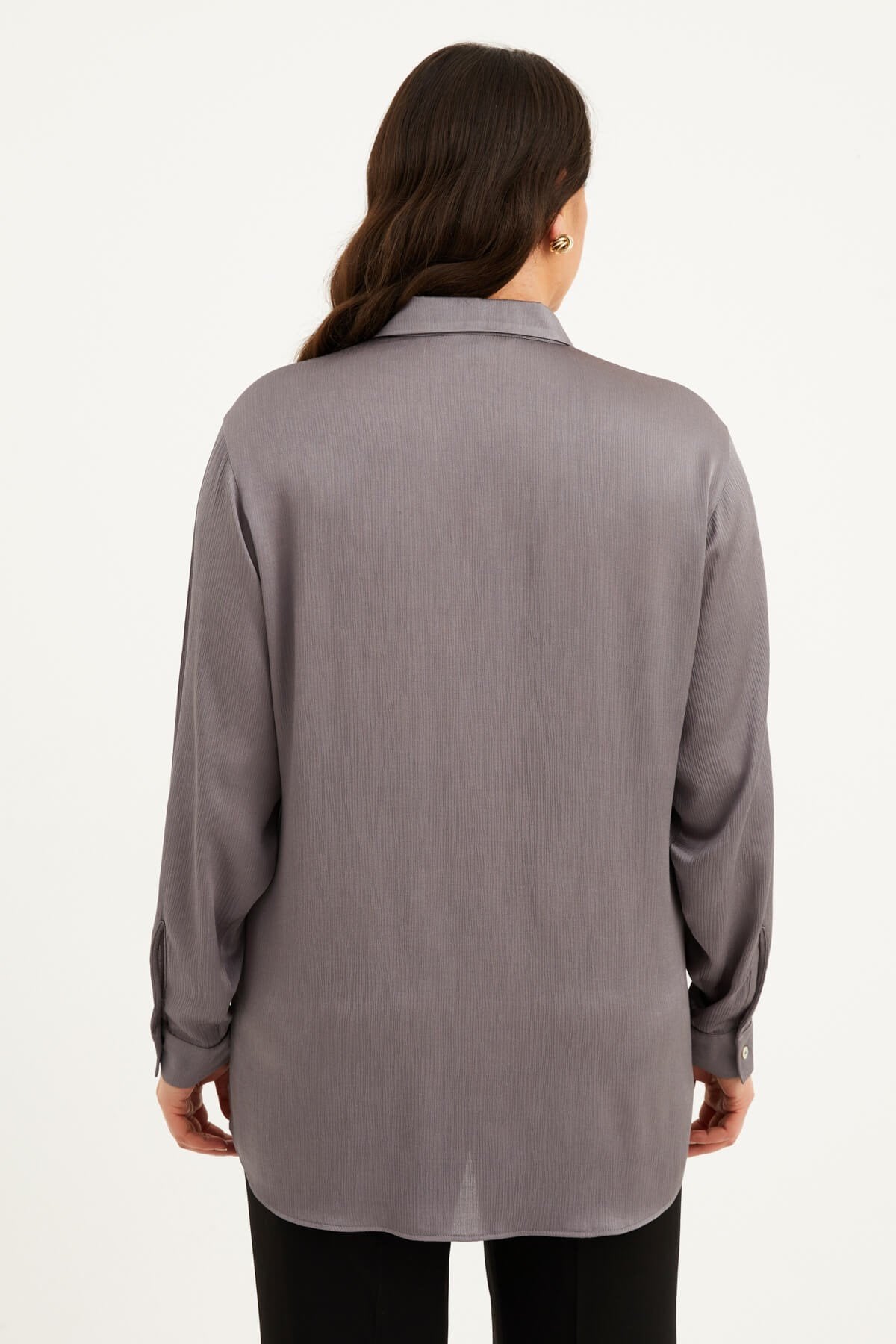 Saten Uzun Kollu Gömlek